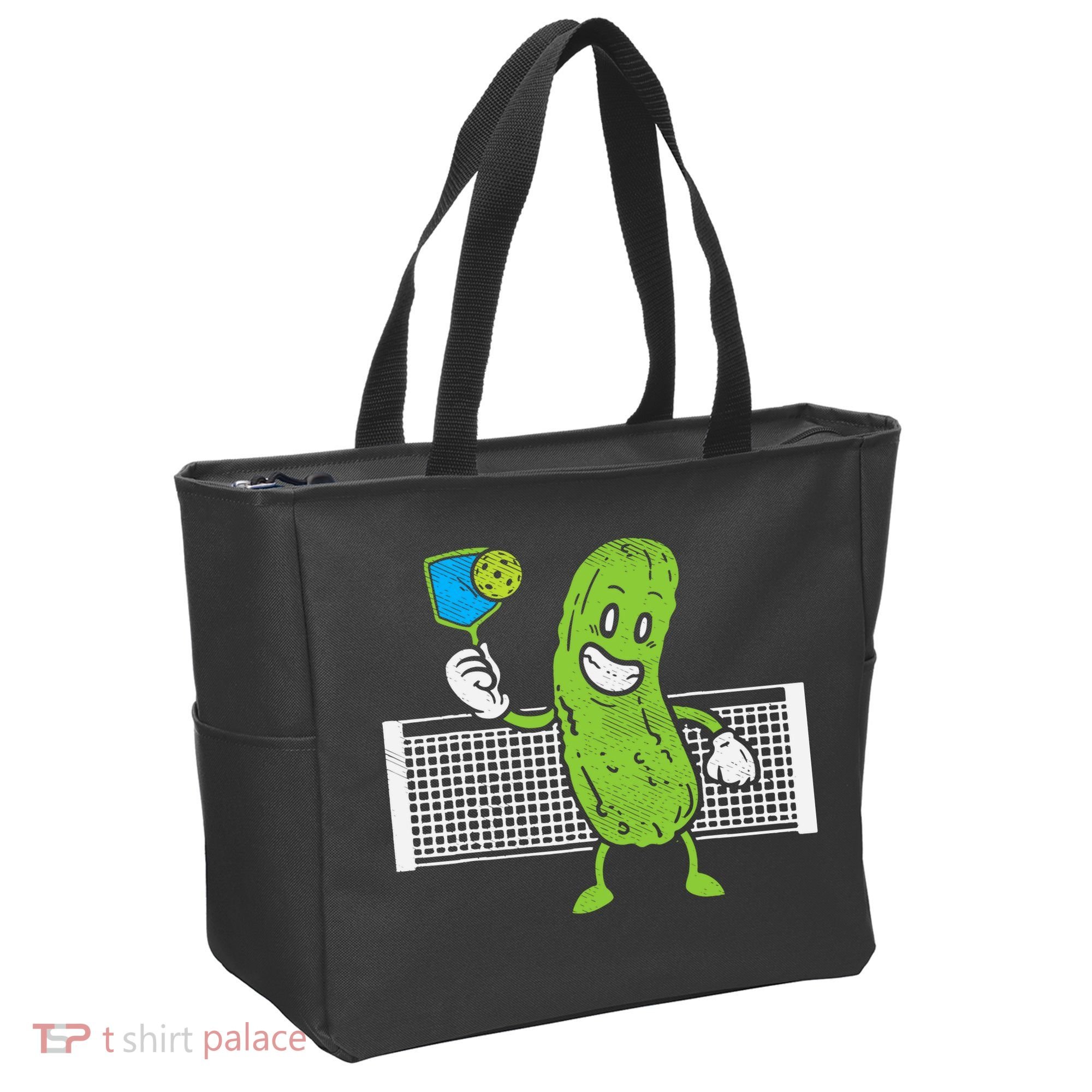 Pickle Playing Pickleball Funny Paddleball Gift Tote Bag