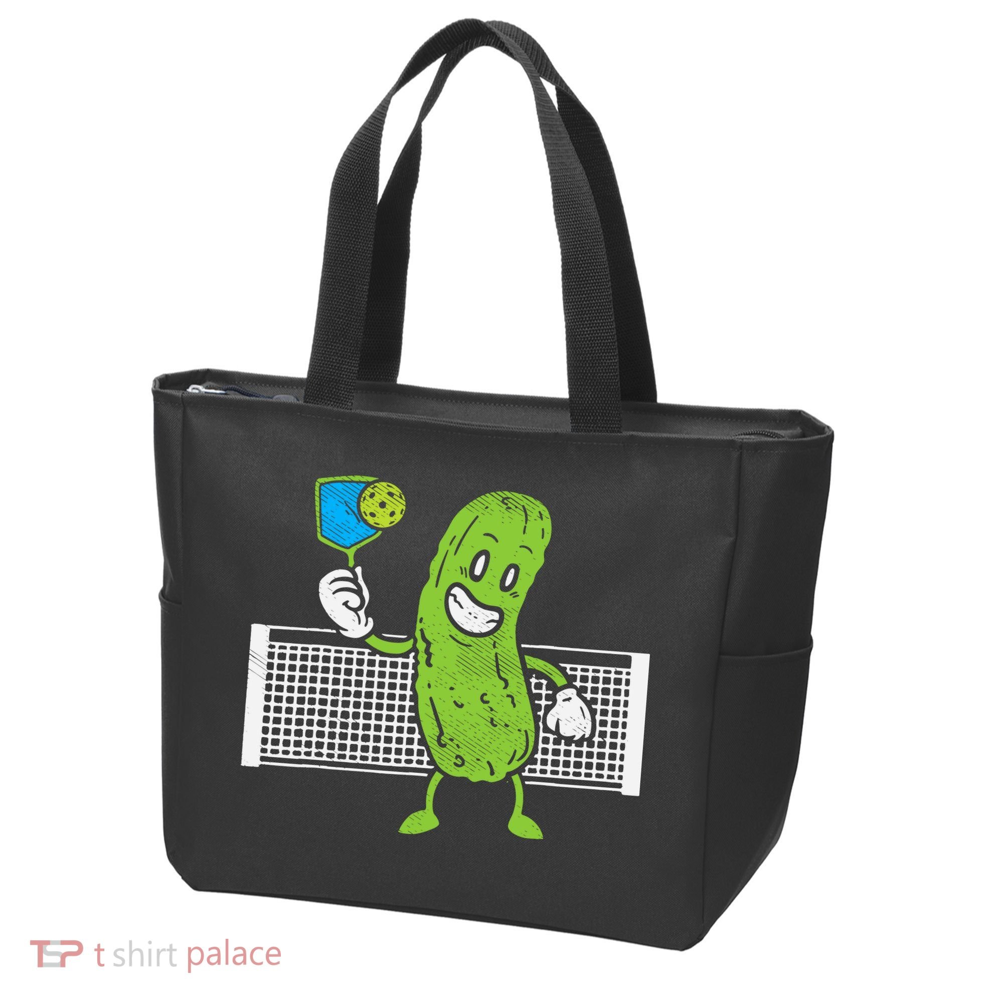 Pickle Playing Pickleball Funny Paddleball Gift Tote Bag