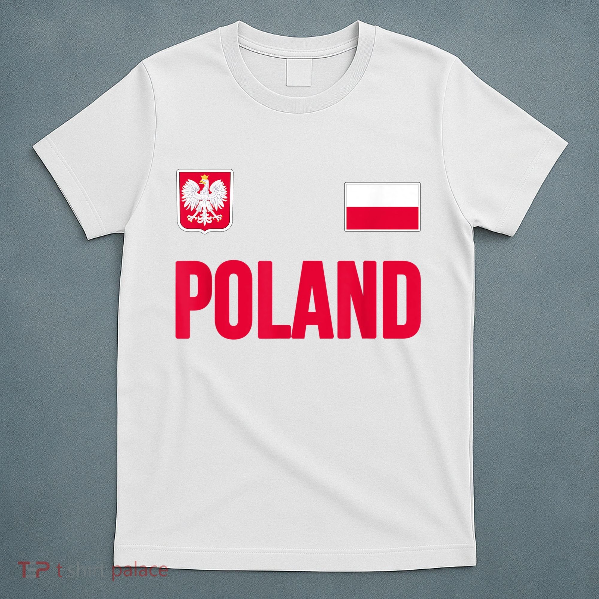 Poland Polska Polish Flag Souvenir Gift Soccer Jersey T-Shirt