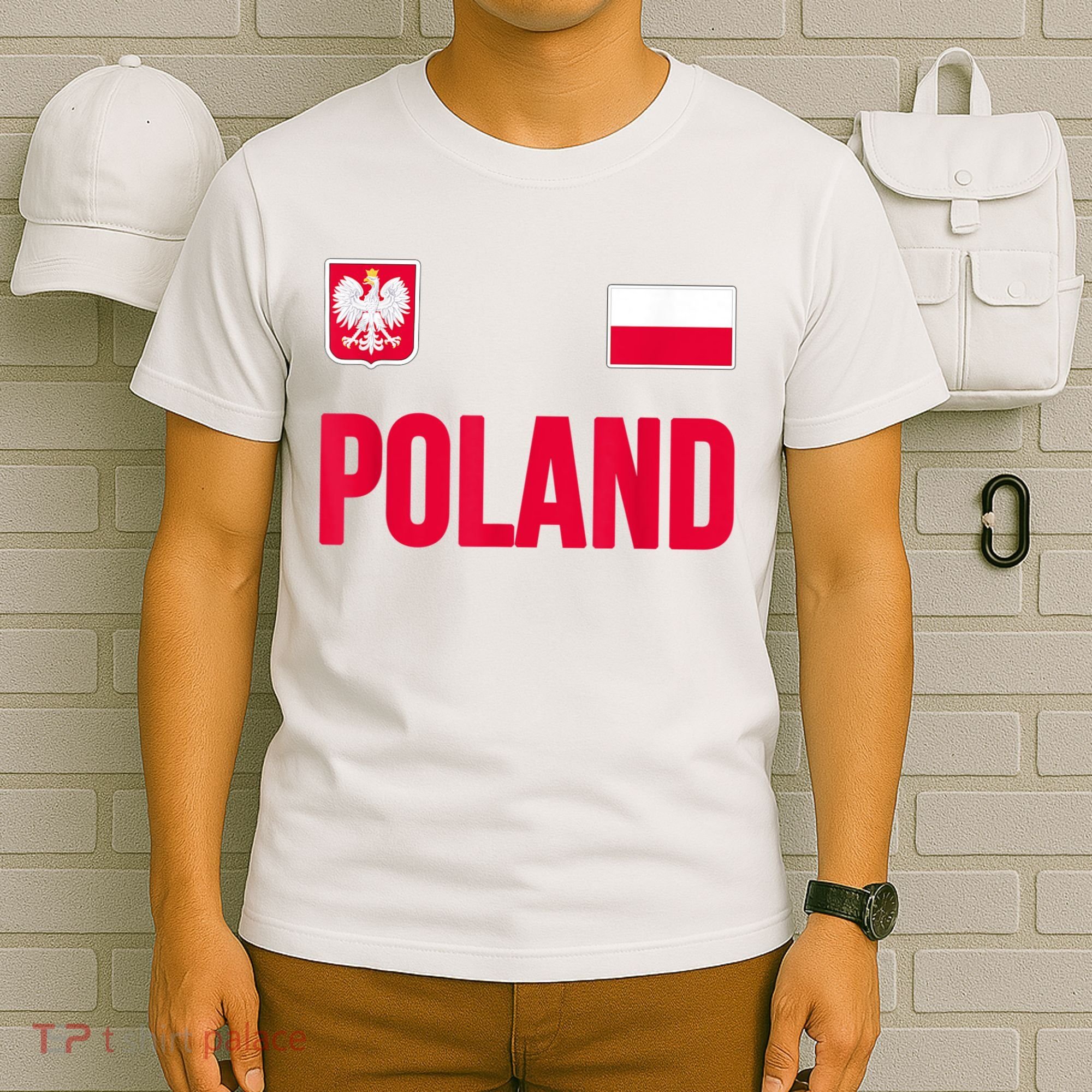 Poland Polska Polish Flag Souvenir Gift Soccer Jersey T-Shirt
