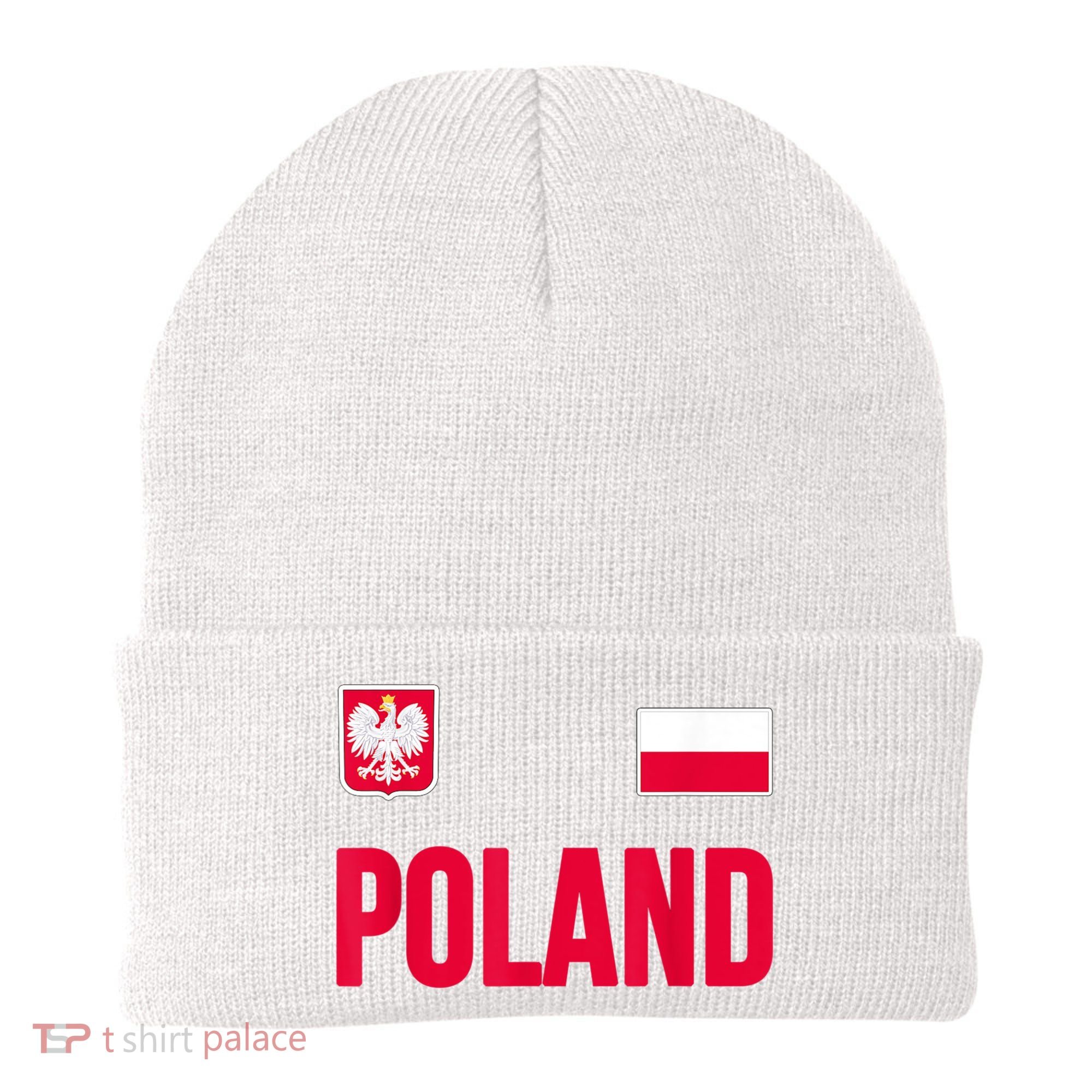 Poland Polska Polish Flag Souvenir Gift Soccer Jersey Beanie