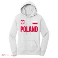 Poland Polska Polish Flag Souvenir Gift Soccer Jersey Women's Hoodie thumb 0
