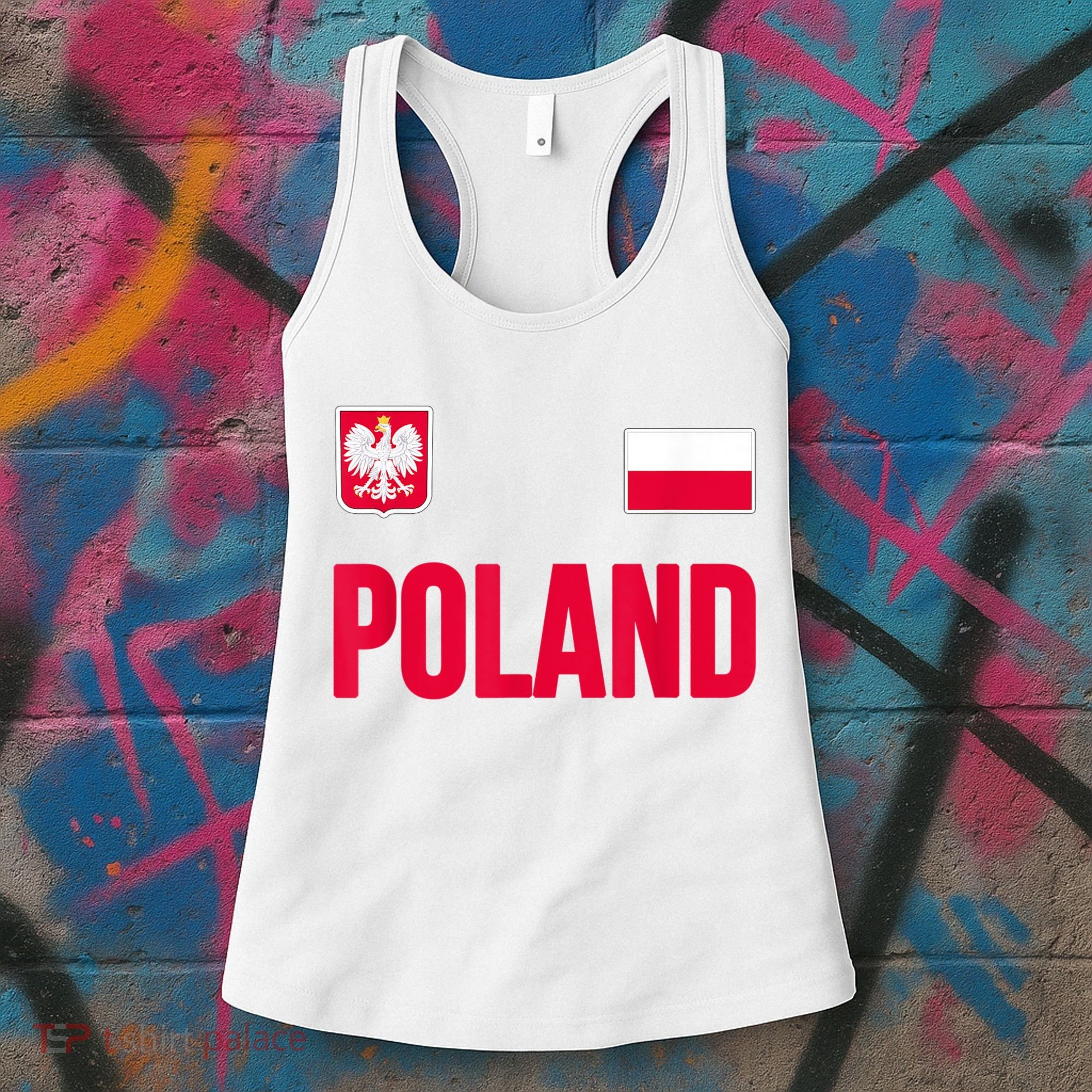 Poland Polska Polish Flag Souvenir Gift Soccer Jersey Women's Tank Top