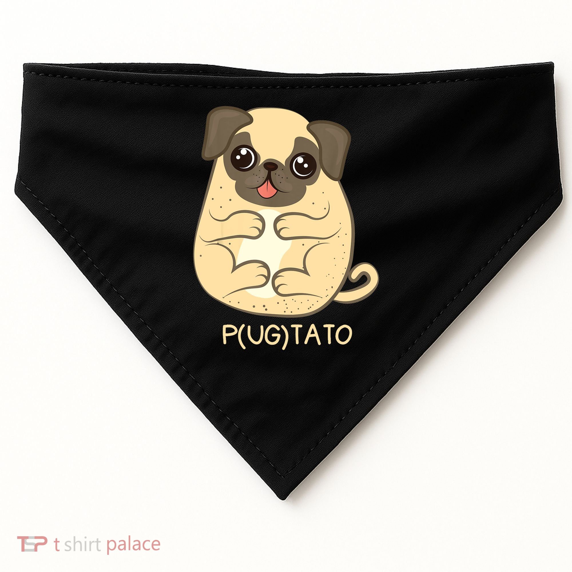 Pugtato Pug Potato Dog Lover TShirt Gift USA-Made Doggie Bandana