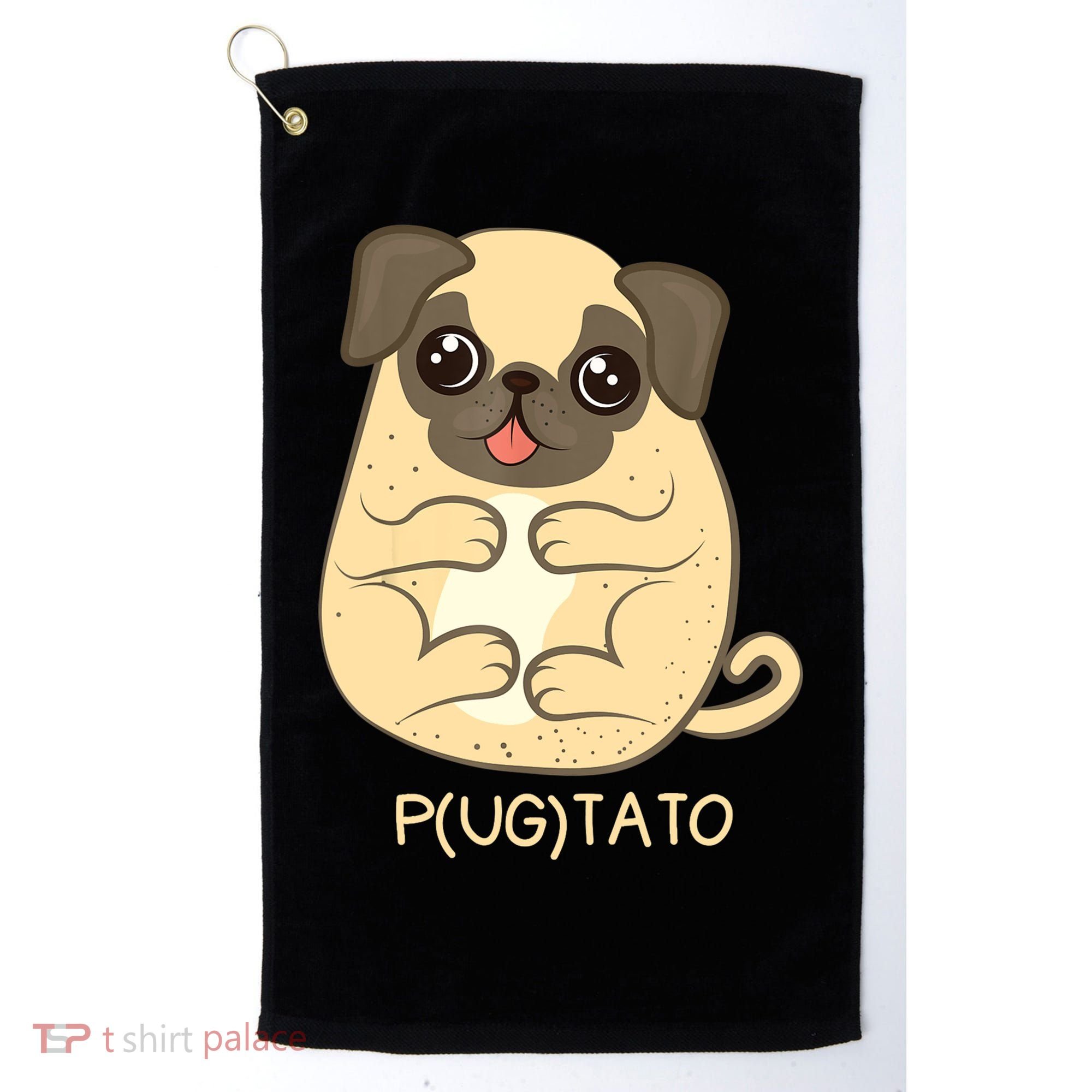 Pugtato Pug Potato Dog Lover TShirt Gift Golf Towel