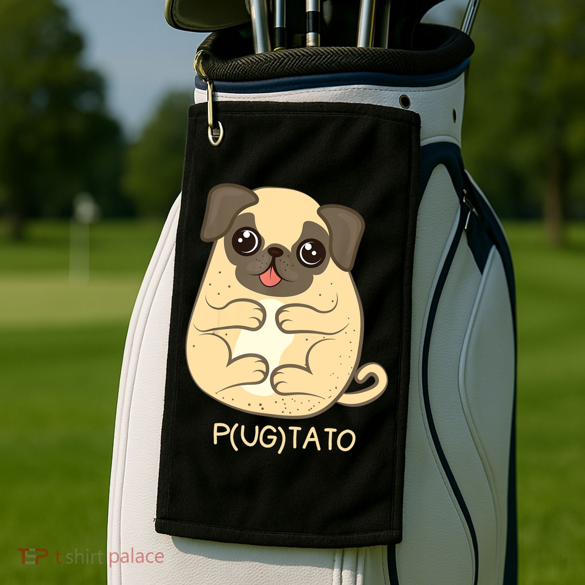 Pugtato Pug Potato Dog Lover TShirt Gift Golf Towel