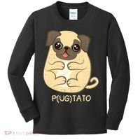 Pugtato Pug Potato Dog Lover TShirt Gift Kids Long Sleeve Shirt thumb 0