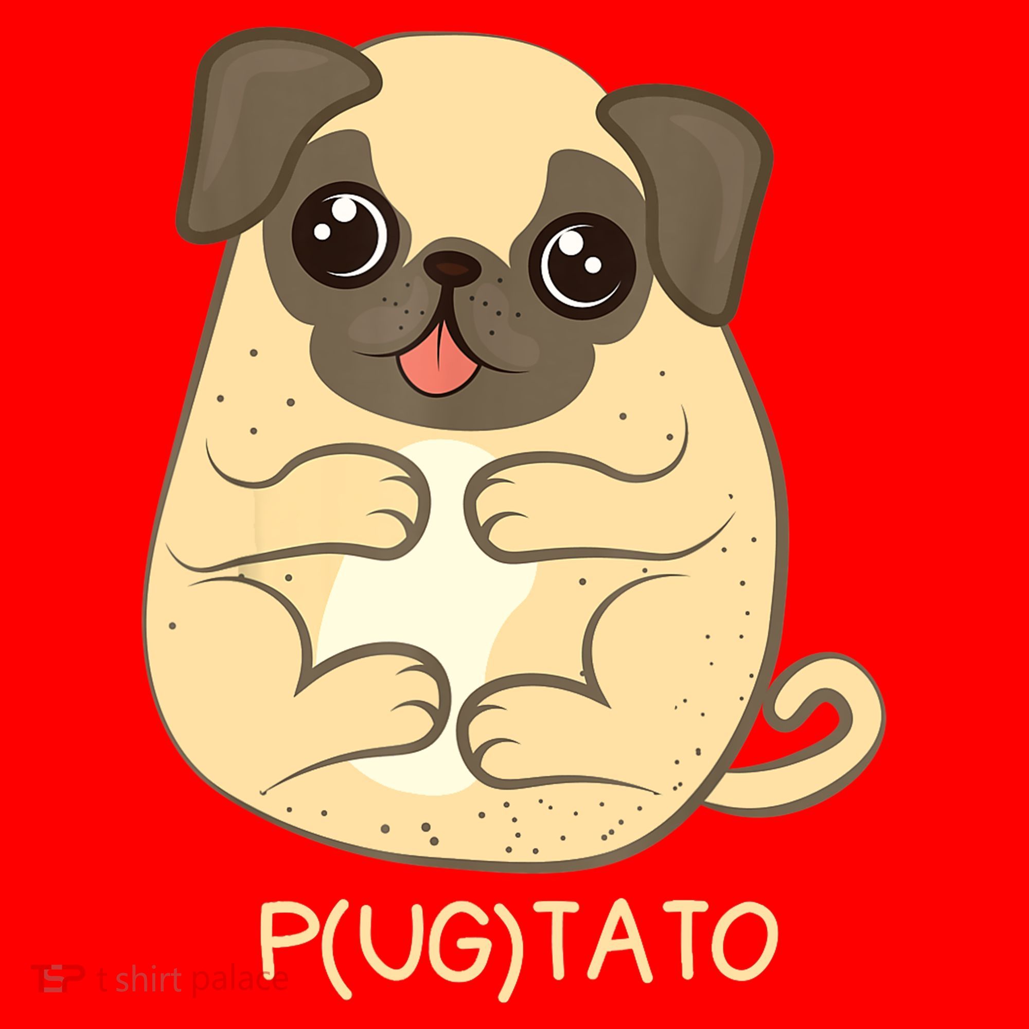 Pugtato Pug Potato Dog Lover TShirt Gift Santa Hat