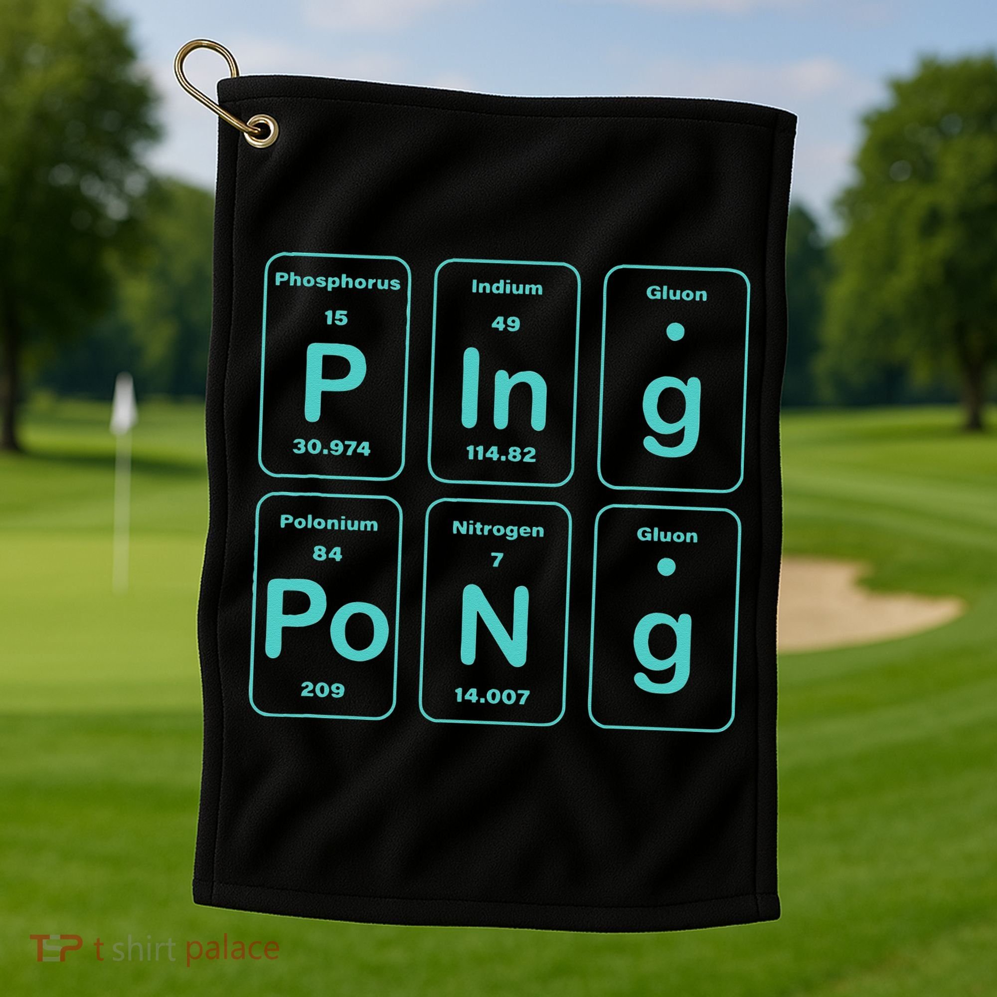 Ping Pong Periodic Table Funny Golf Towel