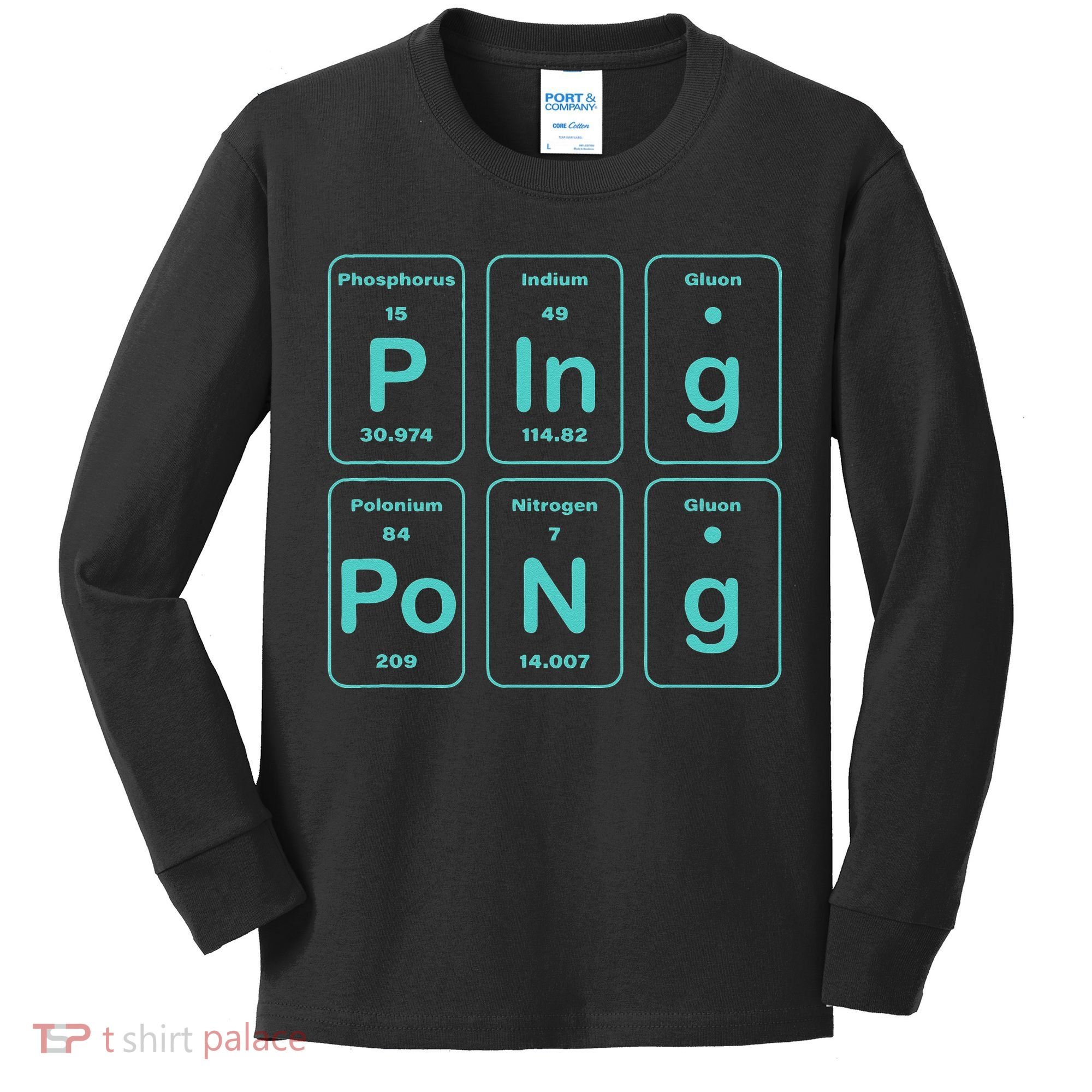 Ping Pong Periodic Table Funny Kids Long Sleeve Shirt