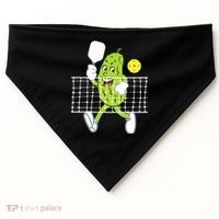 Pickle Playing Pickleball Funny Pickleball Paddleball USA-Made Doggie Bandana thumb 0