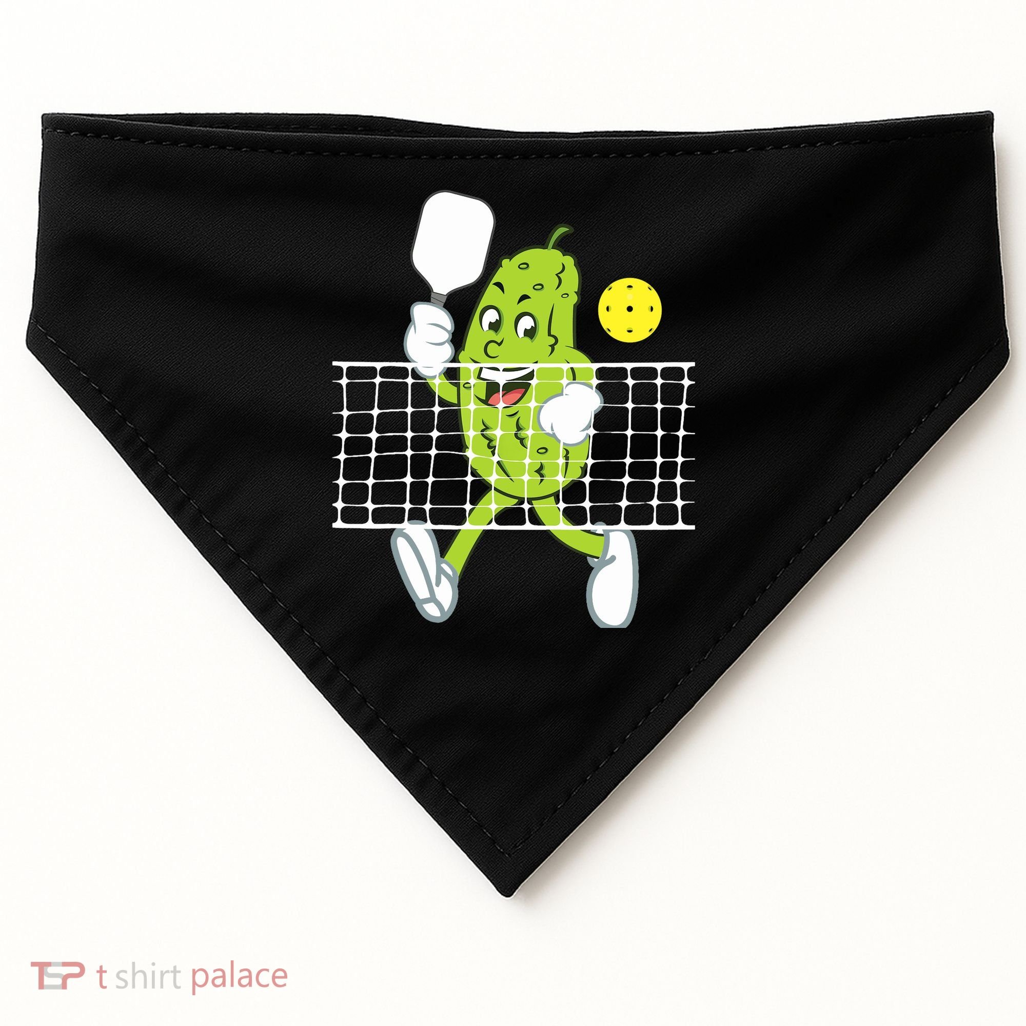 Pickle Playing Pickleball Funny Pickleball Paddleball USA-Made Doggie Bandana