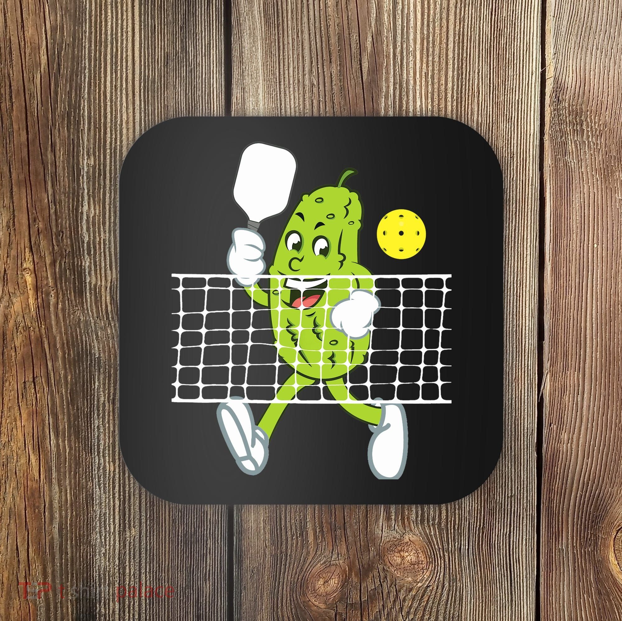 Pickle Playing Pickleball Funny Pickleball Paddleball Coaster