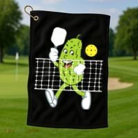Pickle Playing Pickleball Funny Pickleball Paddleball Golf Towel thumb 1