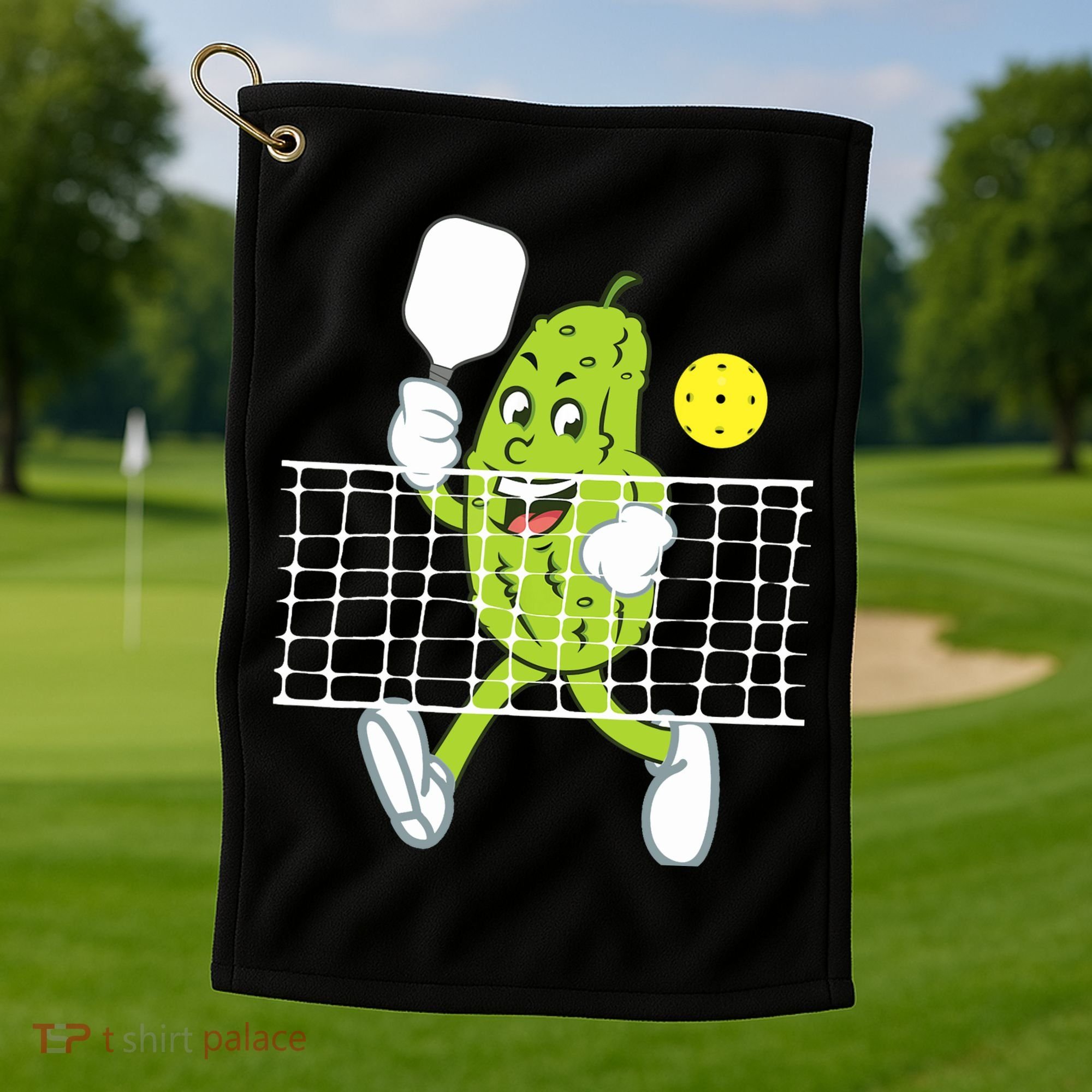 Pickle Playing Pickleball Funny Pickleball Paddleball Golf Towel