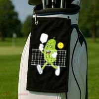 Pickle Playing Pickleball Funny Pickleball Paddleball Golf Towel thumb 2
