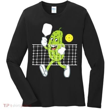Pickle Playing Pickleball Funny Pickleball Paddleball Women's Long Sleeve Shirt