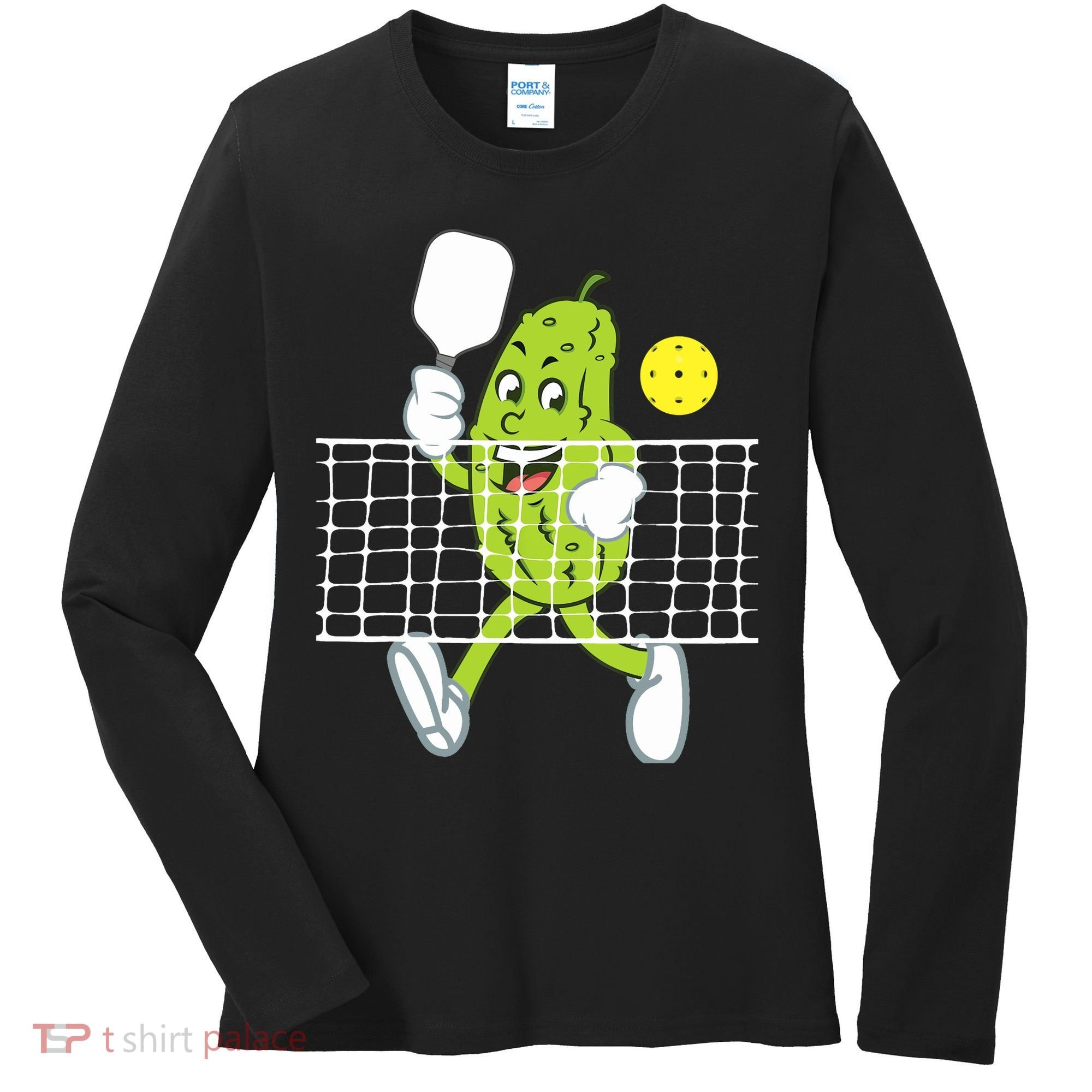 Pickle Playing Pickleball Funny Pickleball Paddleball Women's Long Sleeve Shirt