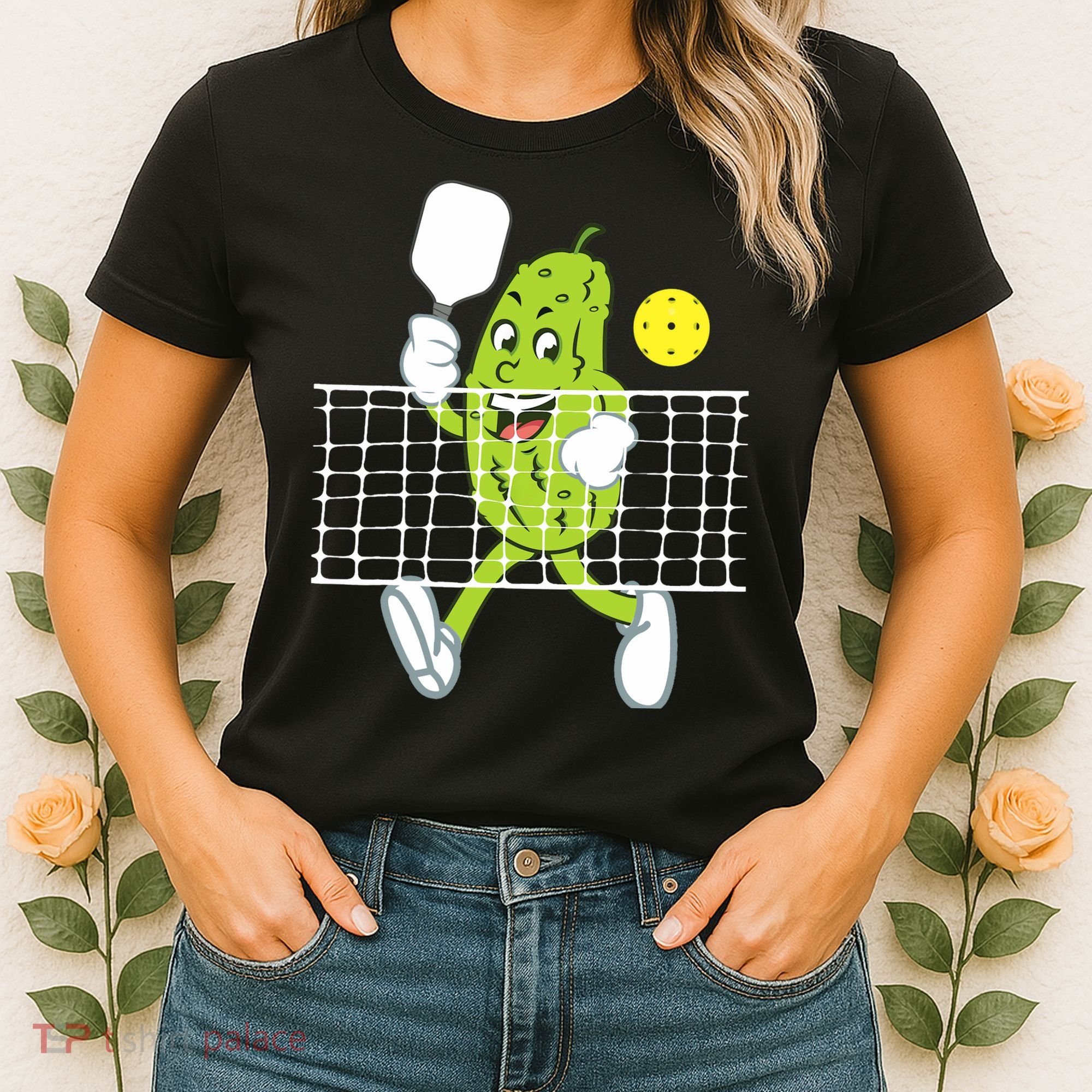 Pickle Playing Pickleball Funny Pickleball Paddleball Women's T-Shirt
