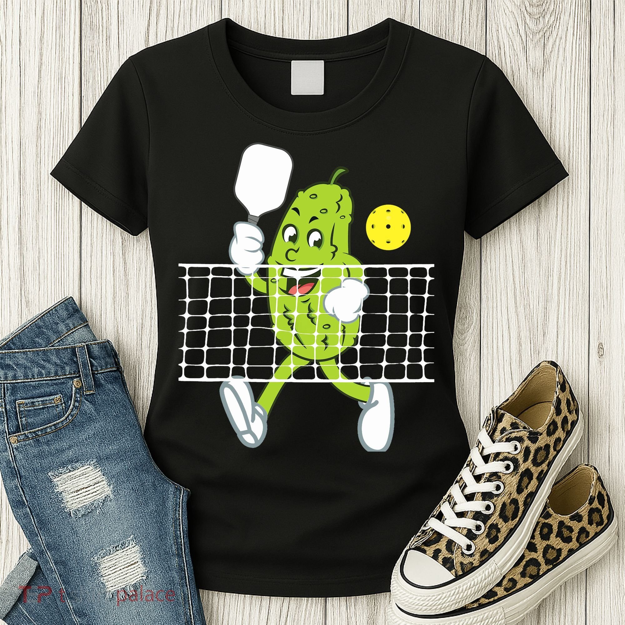 Pickle Playing Pickleball Funny Pickleball Paddleball Women's T-Shirt