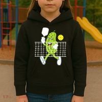 Pickle Playing Pickleball Funny Pickleball Paddleball Kids Hoodie thumb 3