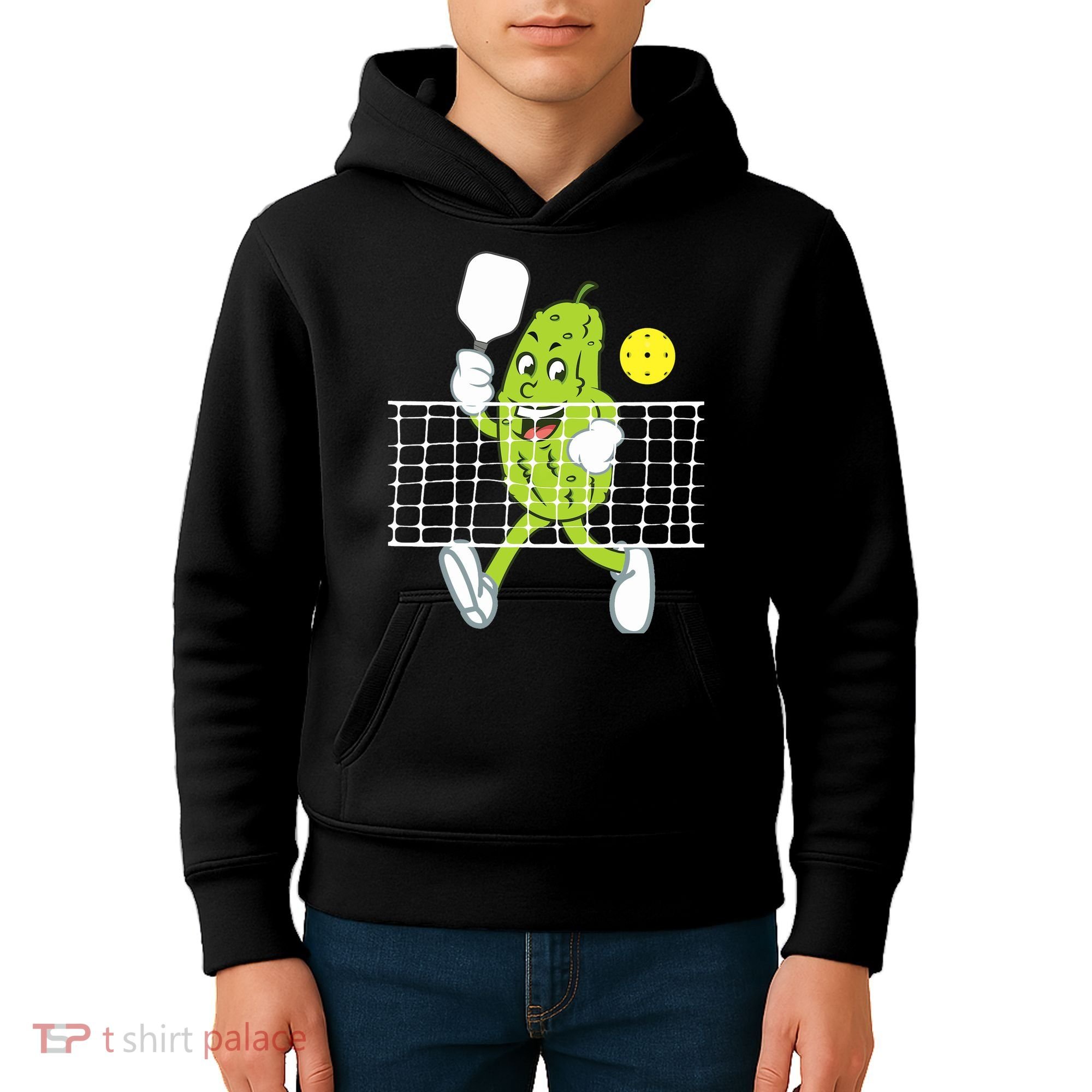 Pickle Playing Pickleball Funny Pickleball Paddleball Kids Hoodie