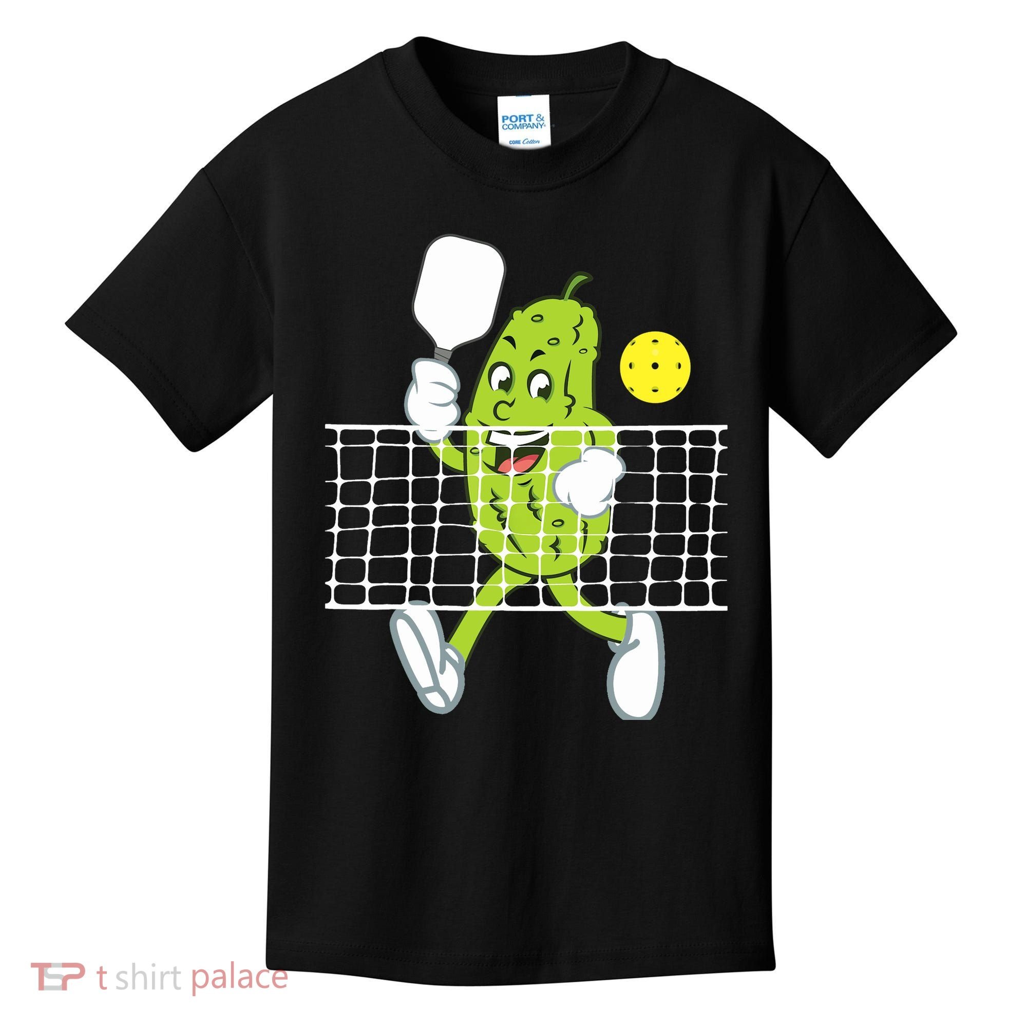Pickle Playing Pickleball Funny Pickleball Paddleball Kids T-Shirt