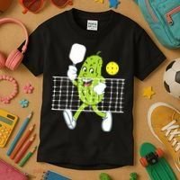 Pickle Playing Pickleball Funny Pickleball Paddleball Kids T-Shirt thumb 3