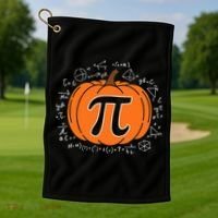 Pumpkin Pi Pie Math Teacher Funny Halloween Thanksgiving Golf Towel thumb 1