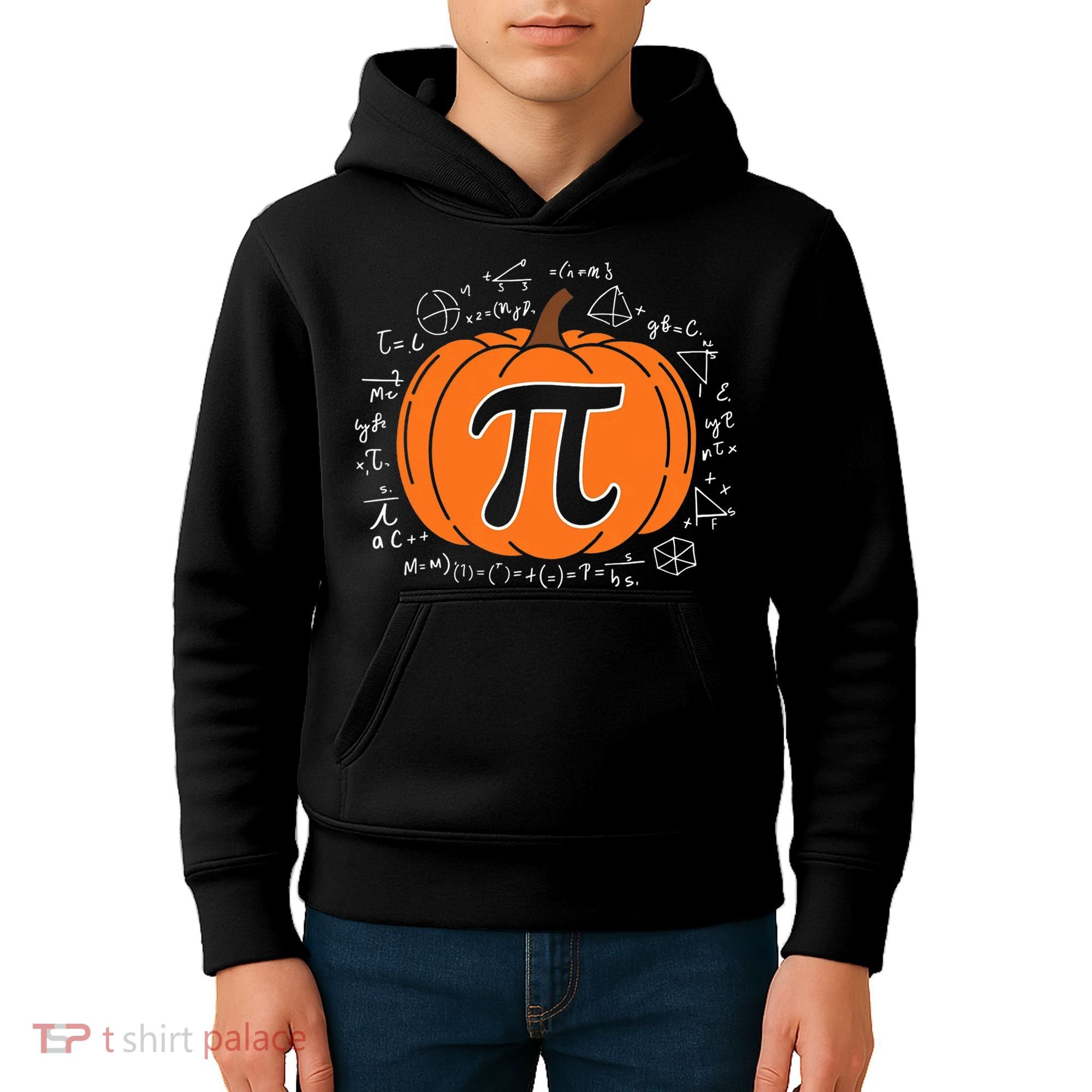 Pumpkin Pi Pie Math Teacher Funny Halloween Thanksgiving Kids Hoodie