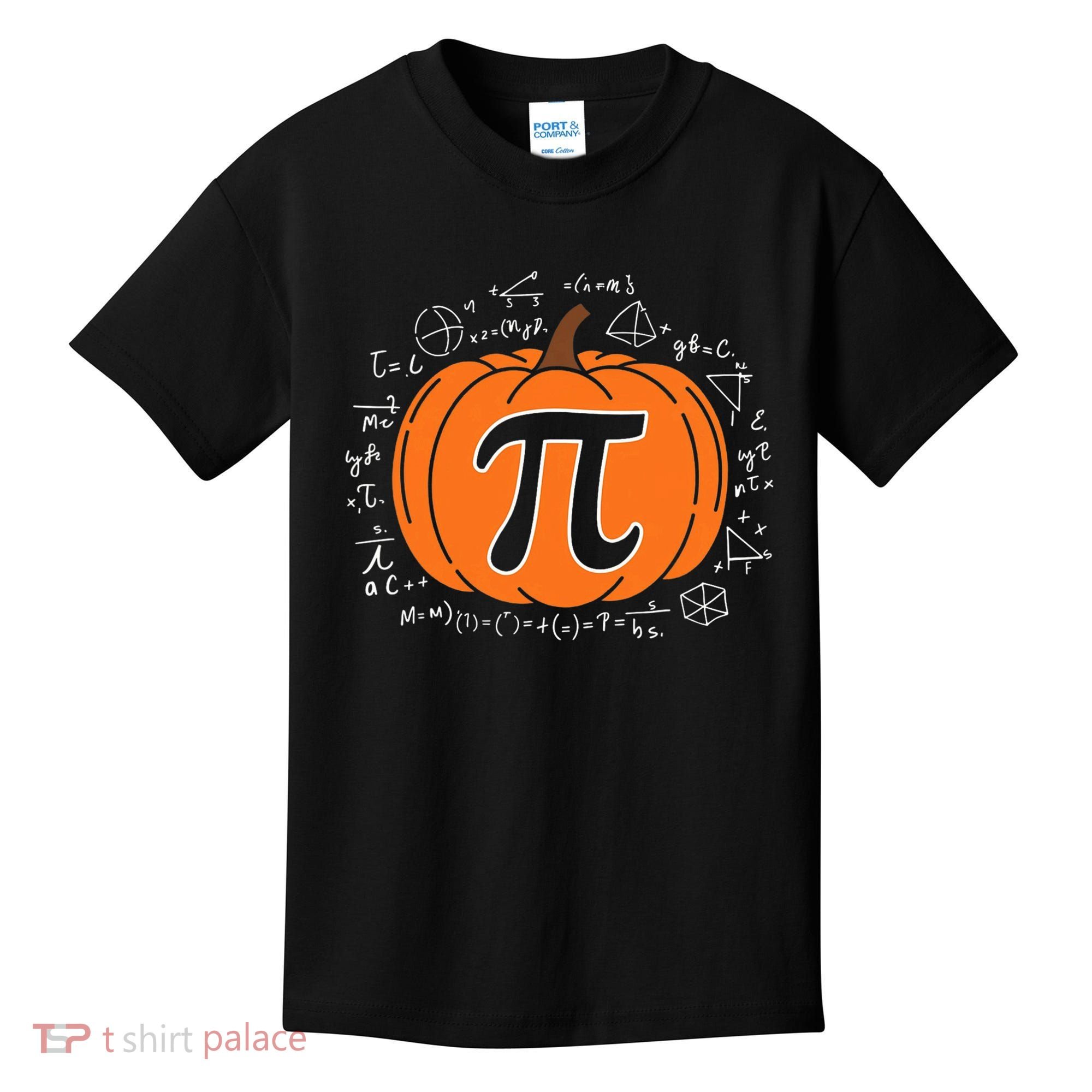 Pumpkin Pi Pie Math Teacher Funny Halloween Thanksgiving Kids T-Shirt