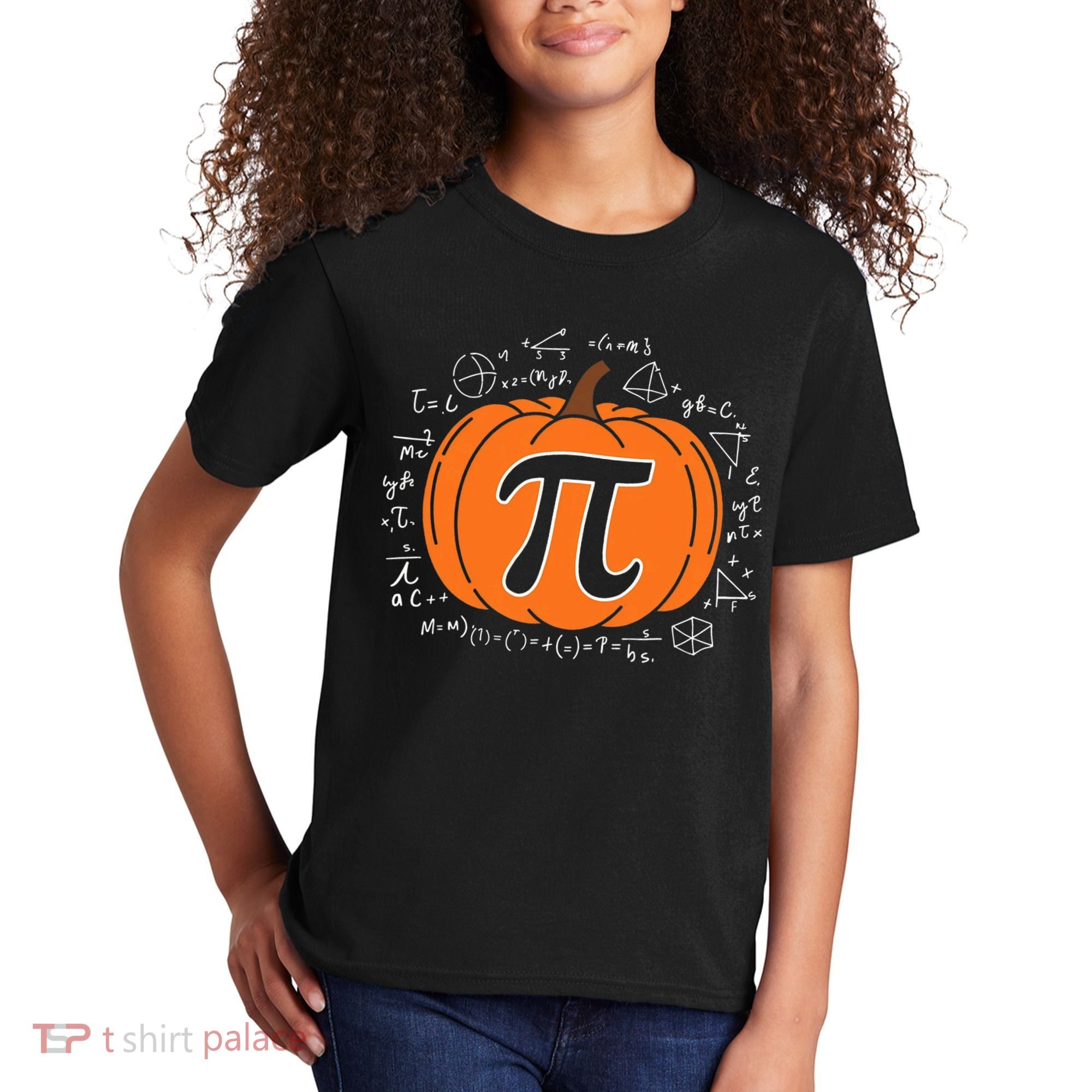 Pumpkin Pi Pie Math Teacher Funny Halloween Thanksgiving Kids T-Shirt