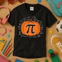 Pumpkin Pi Pie Math Teacher Funny Halloween Thanksgiving Kids T-Shirt thumb 3