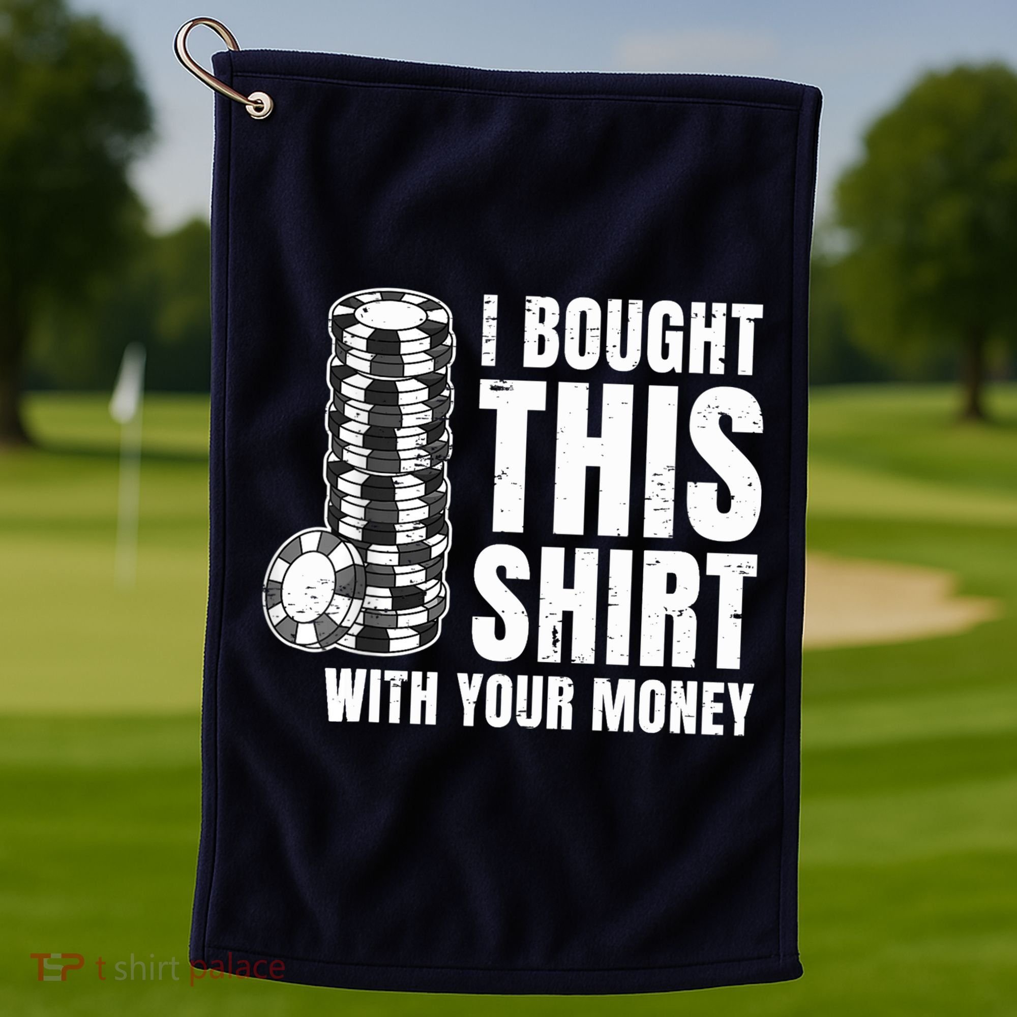 Poker Player Poker Cards Game Money Golf Towel