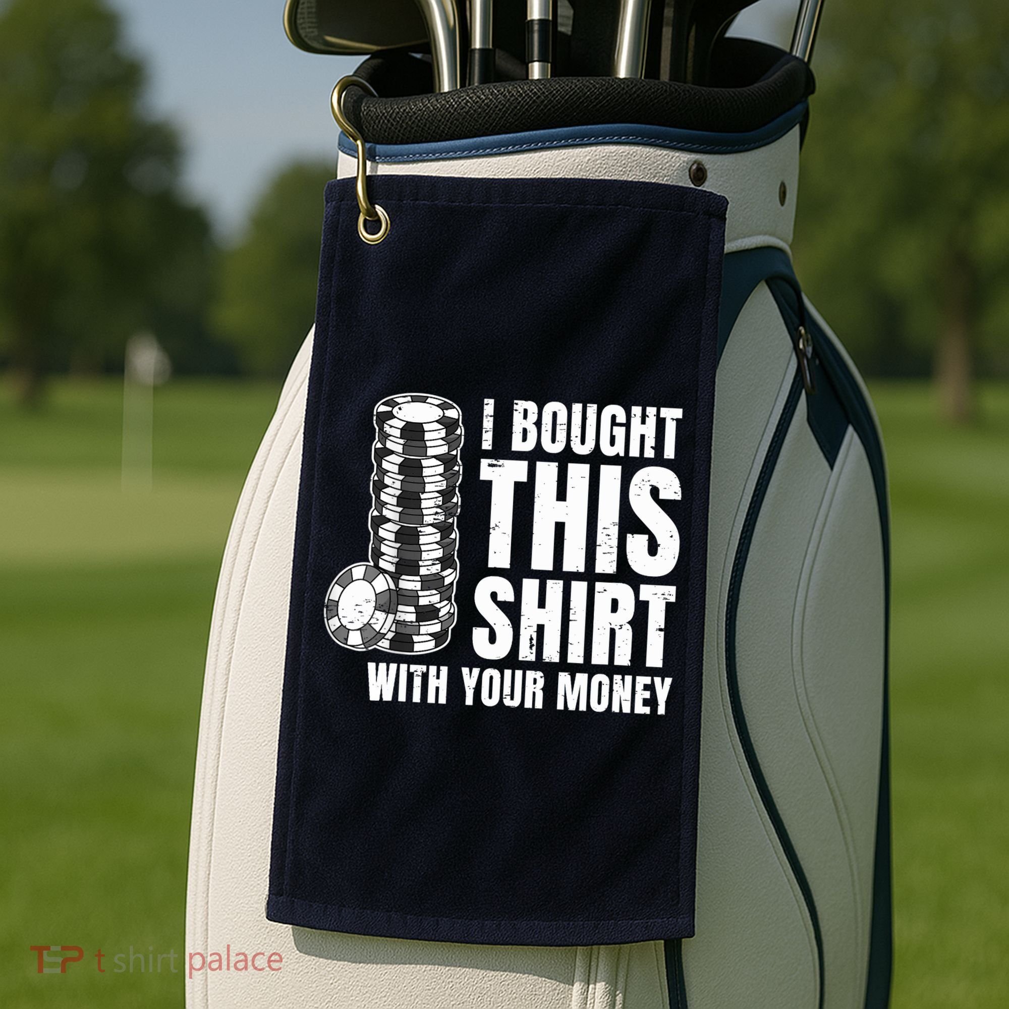 Poker Player Poker Cards Game Money Golf Towel