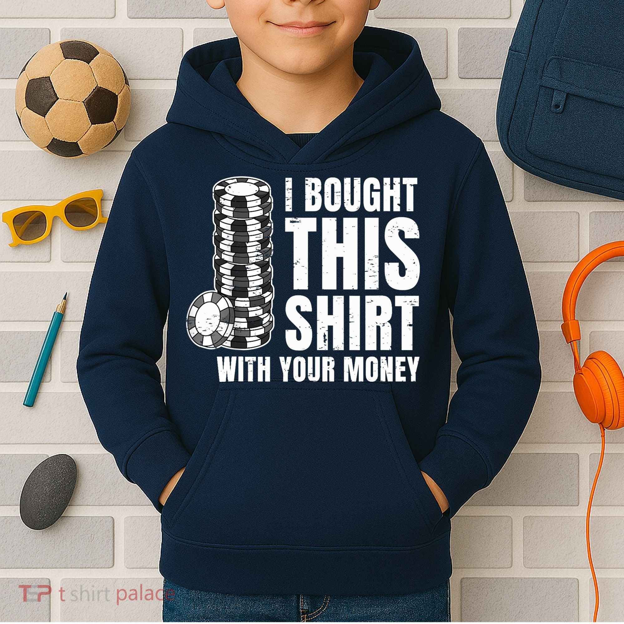 Poker Player Poker Cards Game Money Kids Hoodie