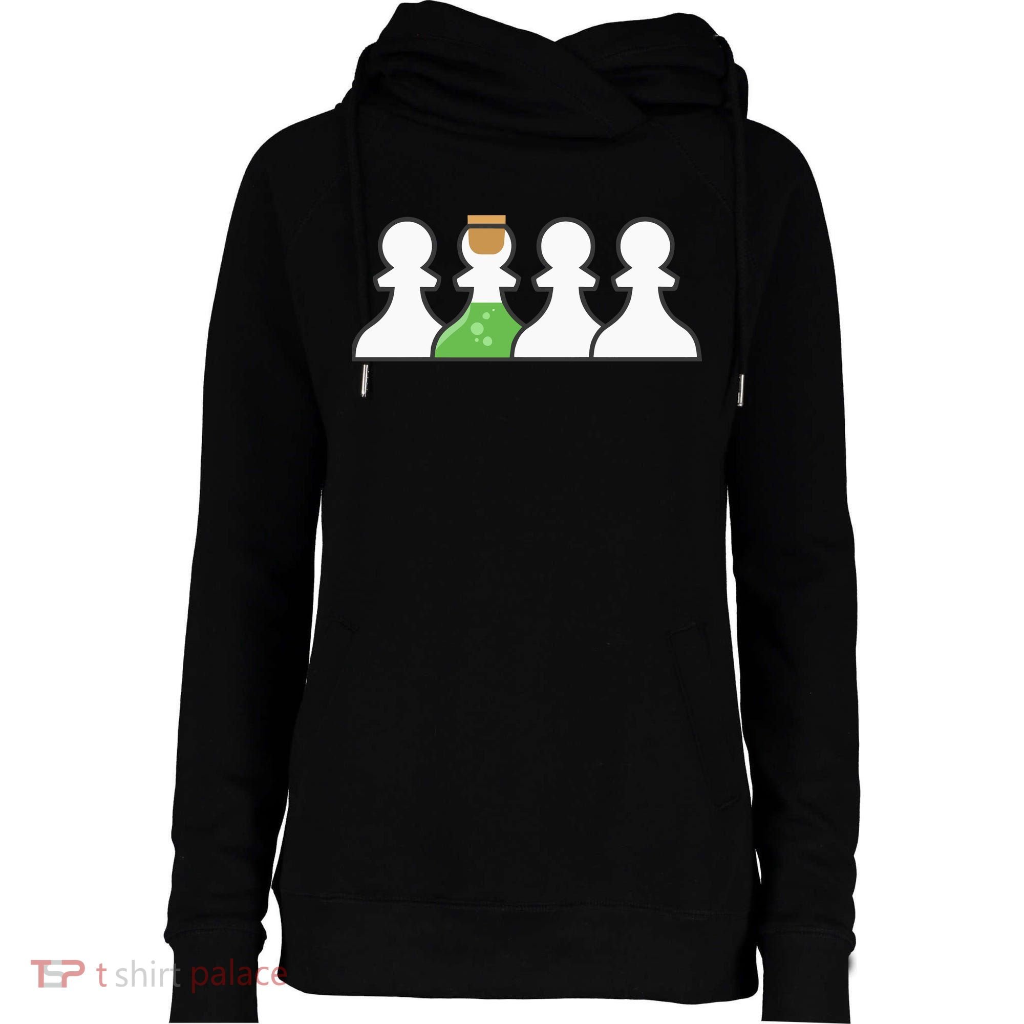 P.O.I.S.O.N Pawn Womens Funnel Neck Pullover Hood