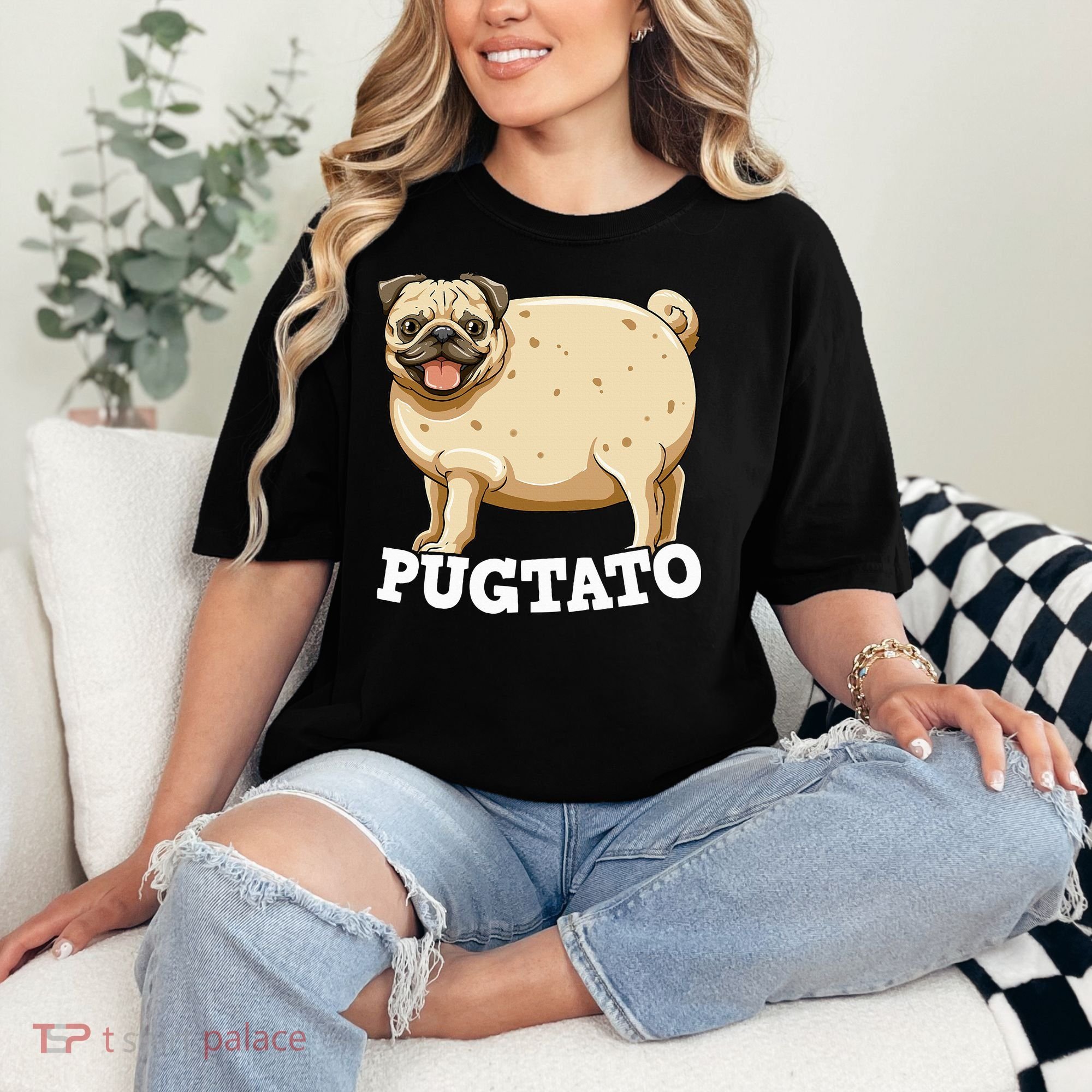 Pugtato Pug Potato Pug Lovers Comfort Colors T-Shirt