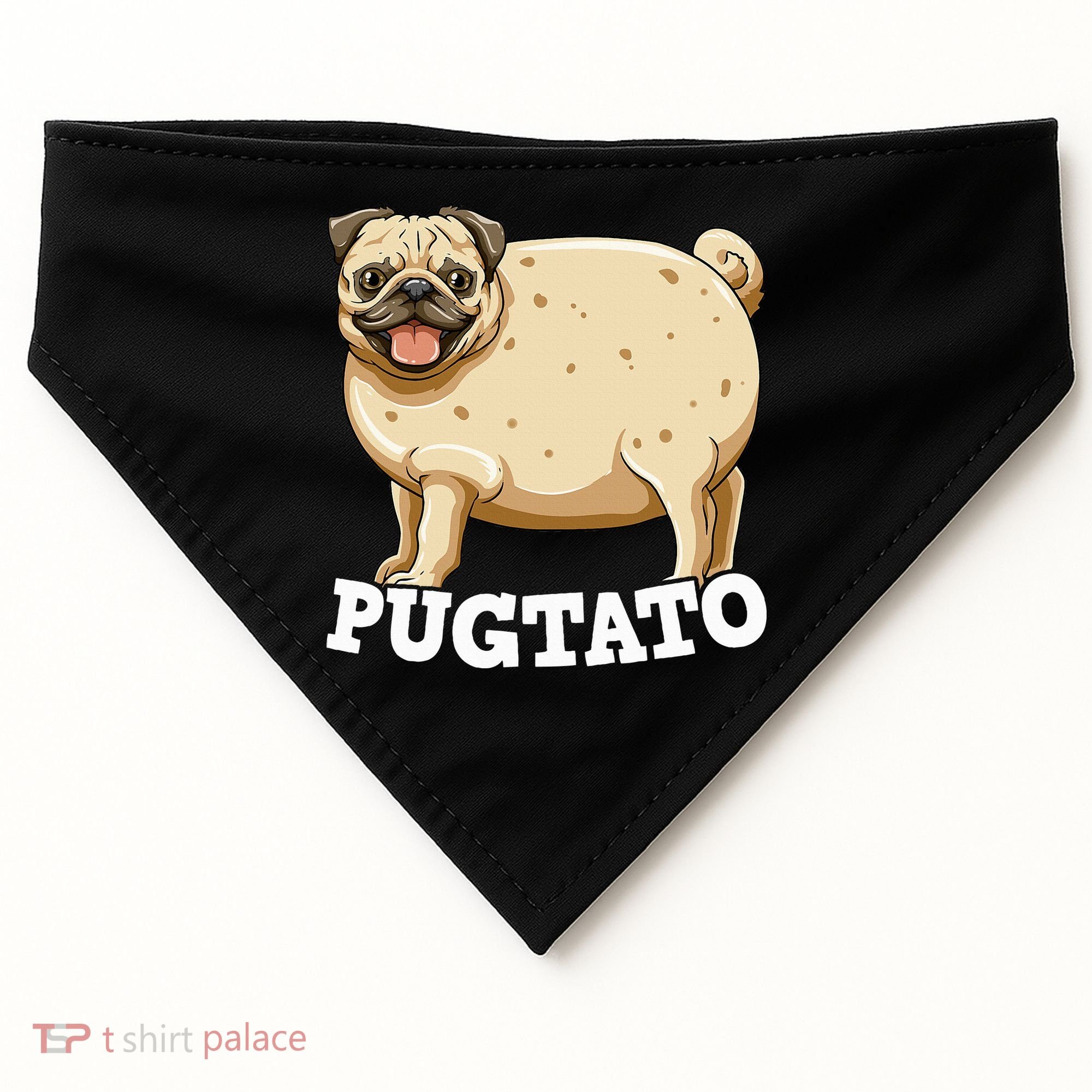 Pugtato Pug Potato Pug Lovers USA-Made Doggie Bandana