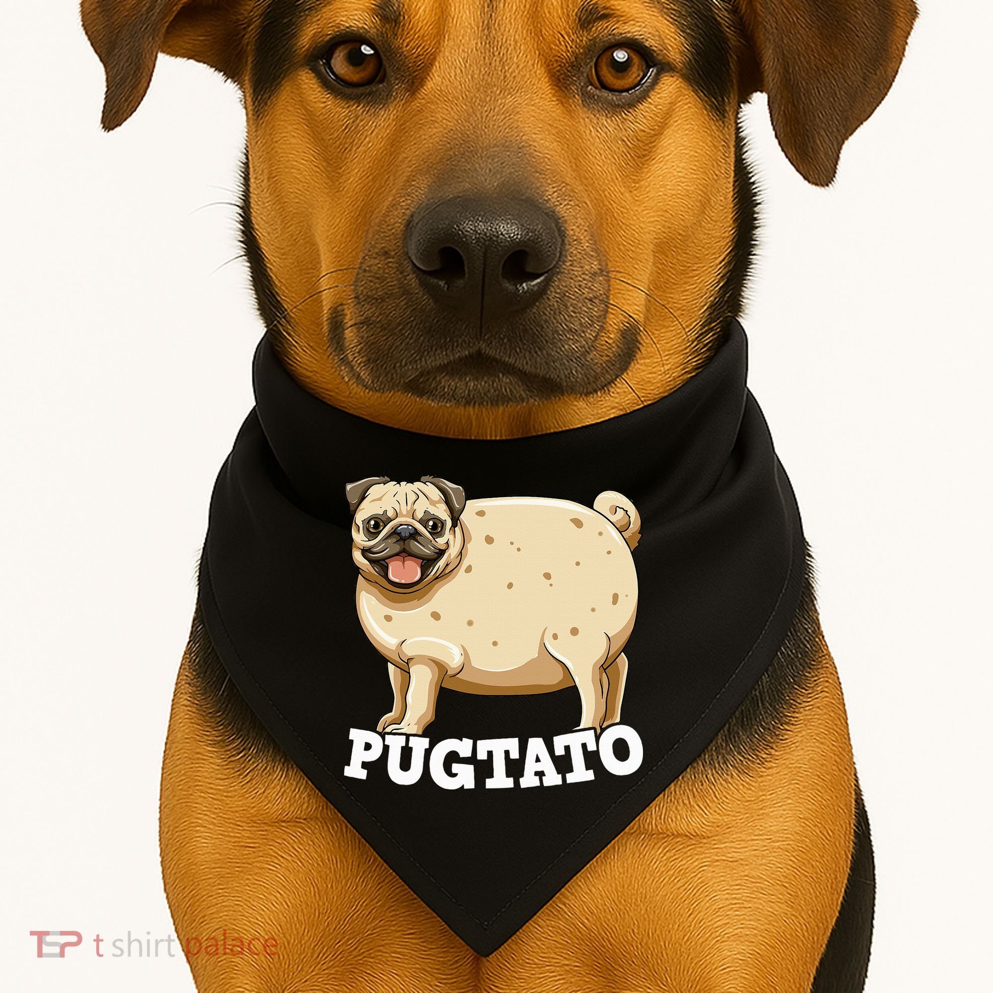 Pugtato Pug Potato Pug Lovers USA-Made Doggie Bandana