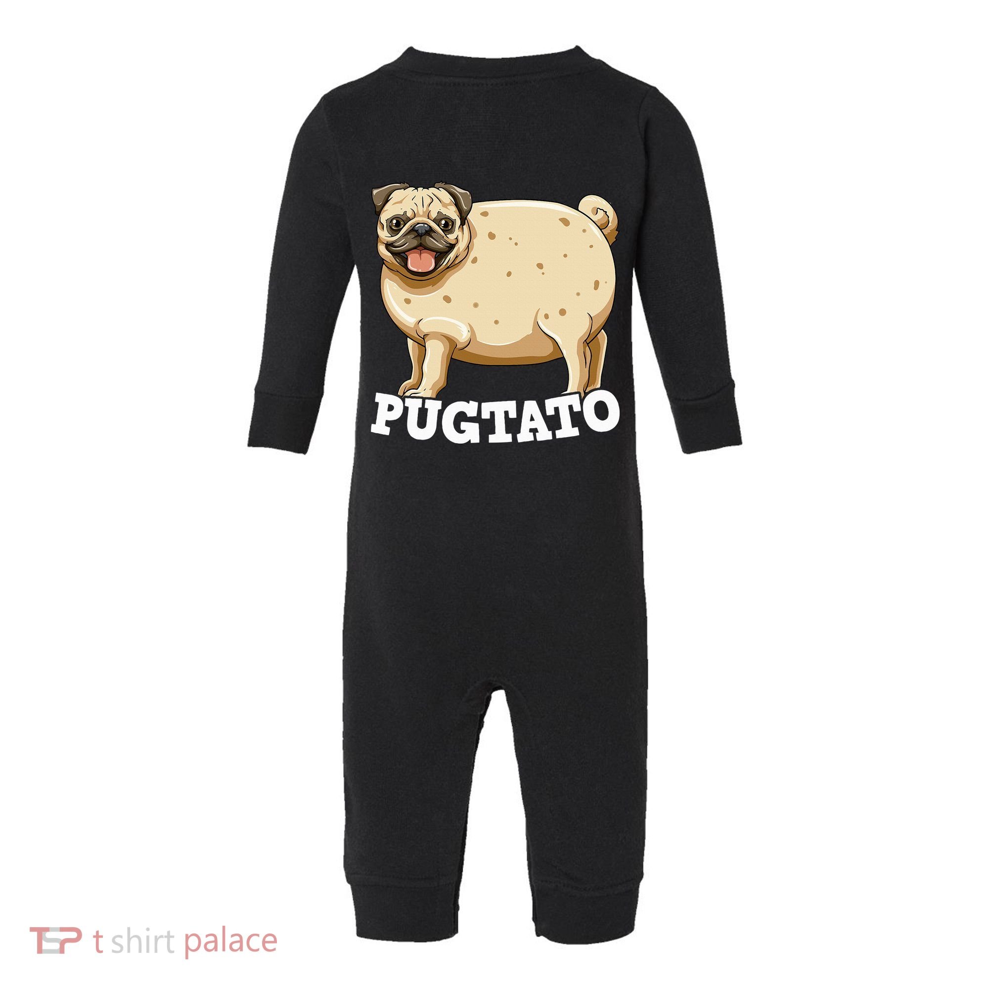Pugtato Pug Potato Pug Lovers Infant Fleece One Piece