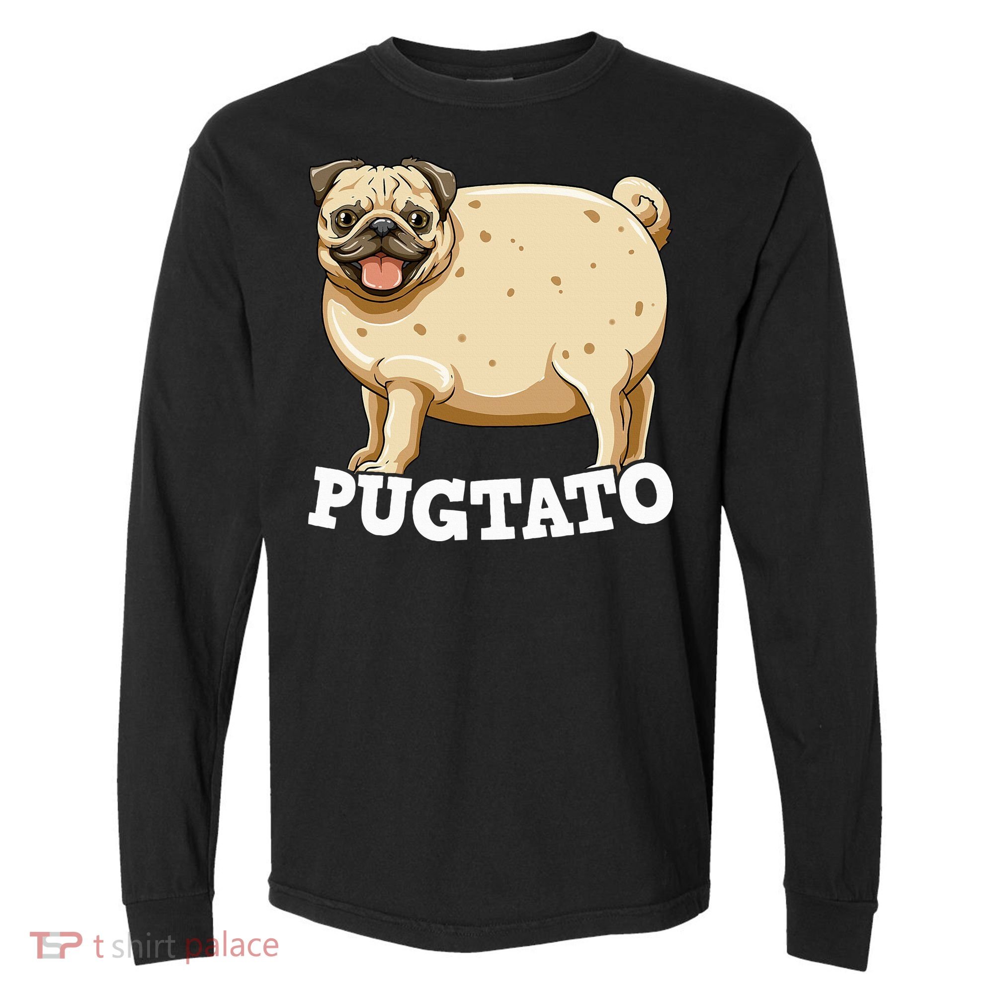Pugtato Pug Potato Pug Lovers Comfort Colors Heavyweight Long Sleeve T-Shirt