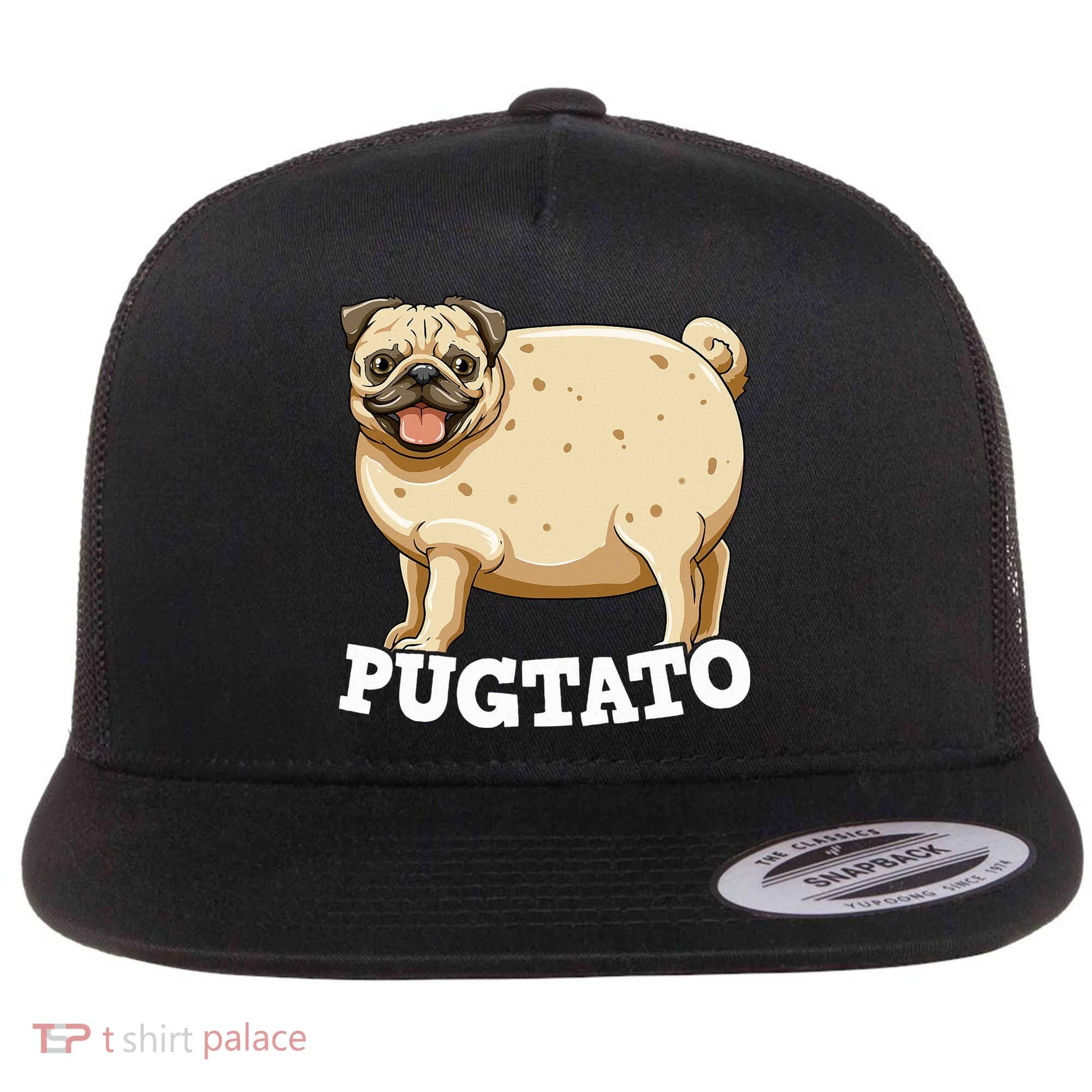 Pugtato Pug Potato Pug Lovers Flat Bill Trucker Hat