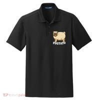 Pugtato Pug Potato Pug Lovers Dry Zone Grid Polo thumb 0