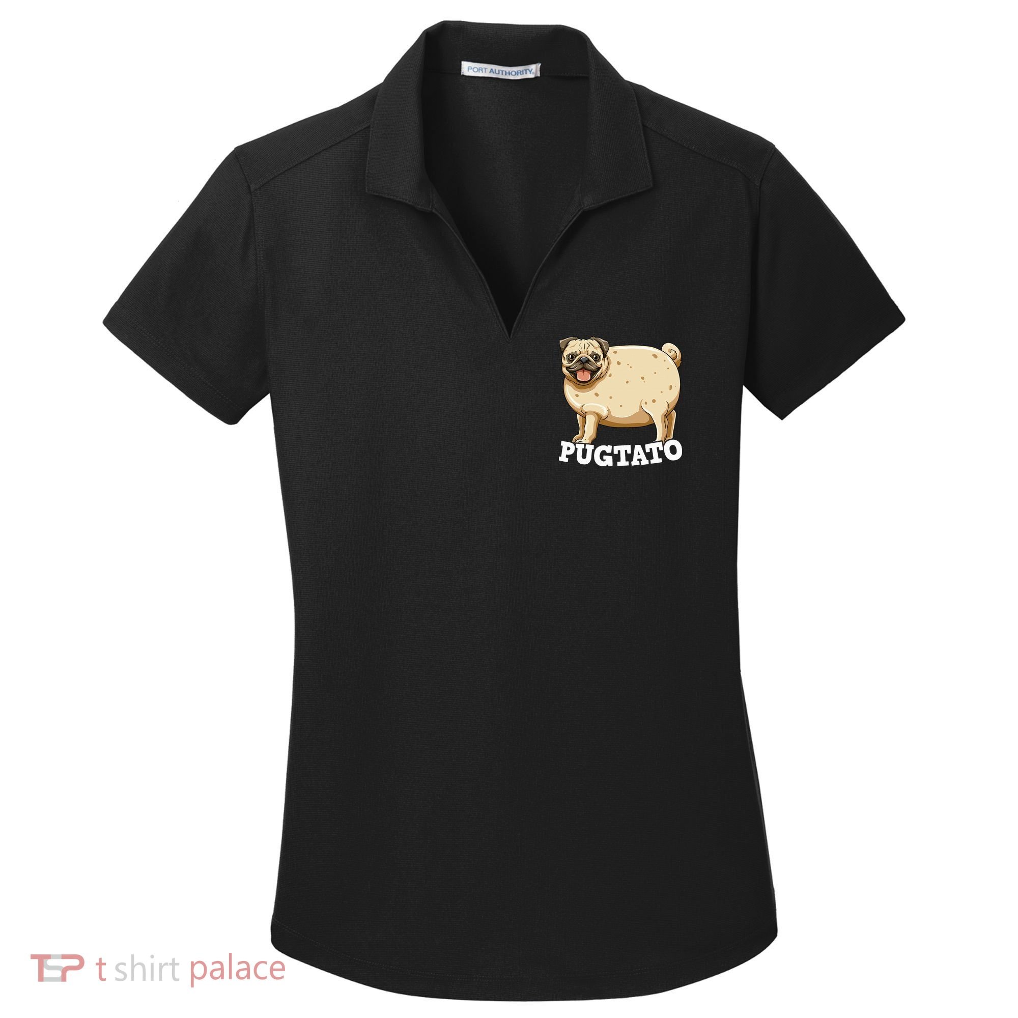 Pugtato Pug Potato Pug Lovers Women's Dry Zone Grid Polo