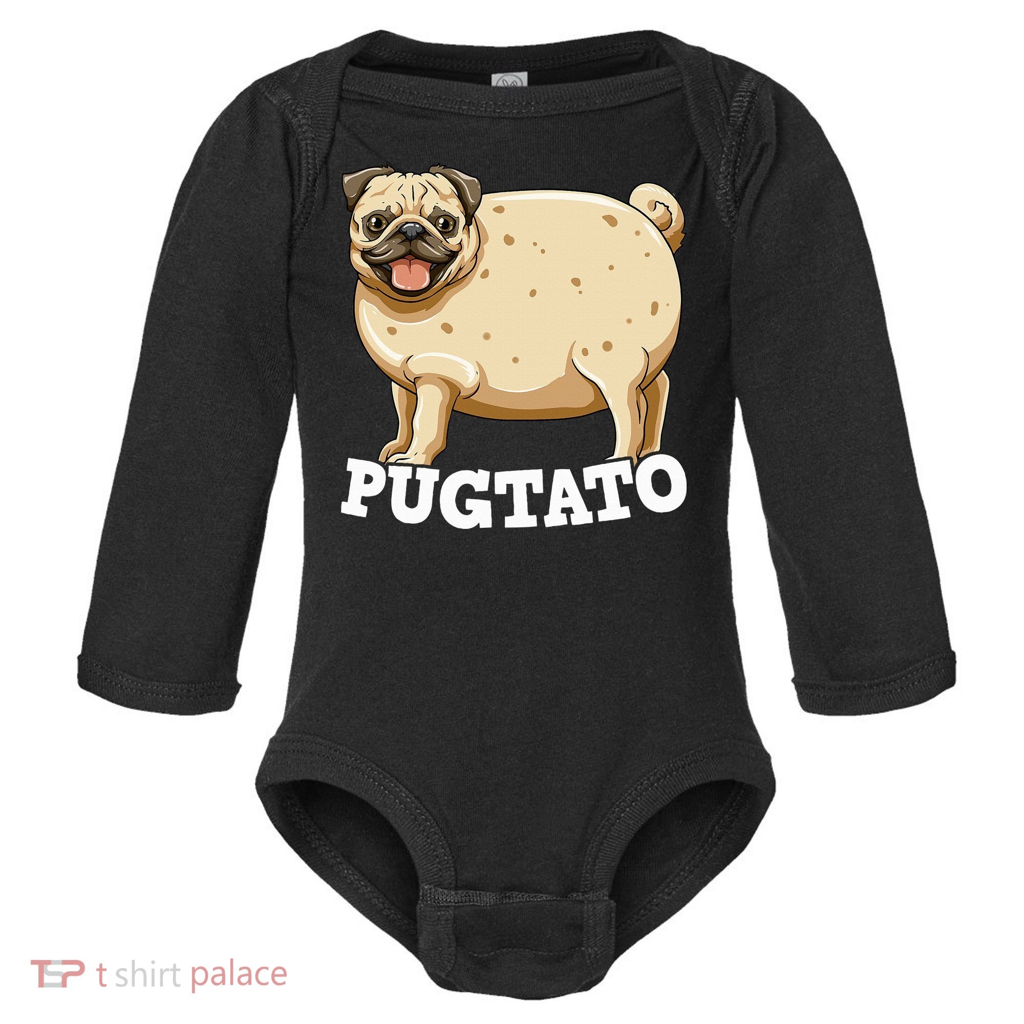 Pugtato Pug Potato Pug Lovers Baby Long Sleeve Bodysuit