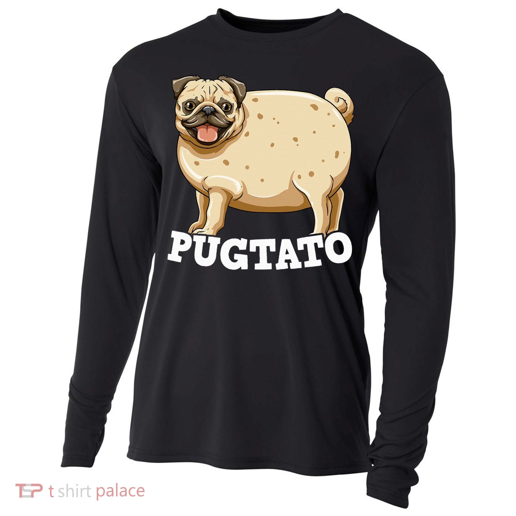 Pugtato Pug Potato Pug Lovers Cooling Performance Long Sleeve Crew