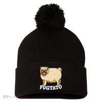Pugtato Pug Potato Pug Lovers Pom Pom 12in Knit Beanie thumb 0