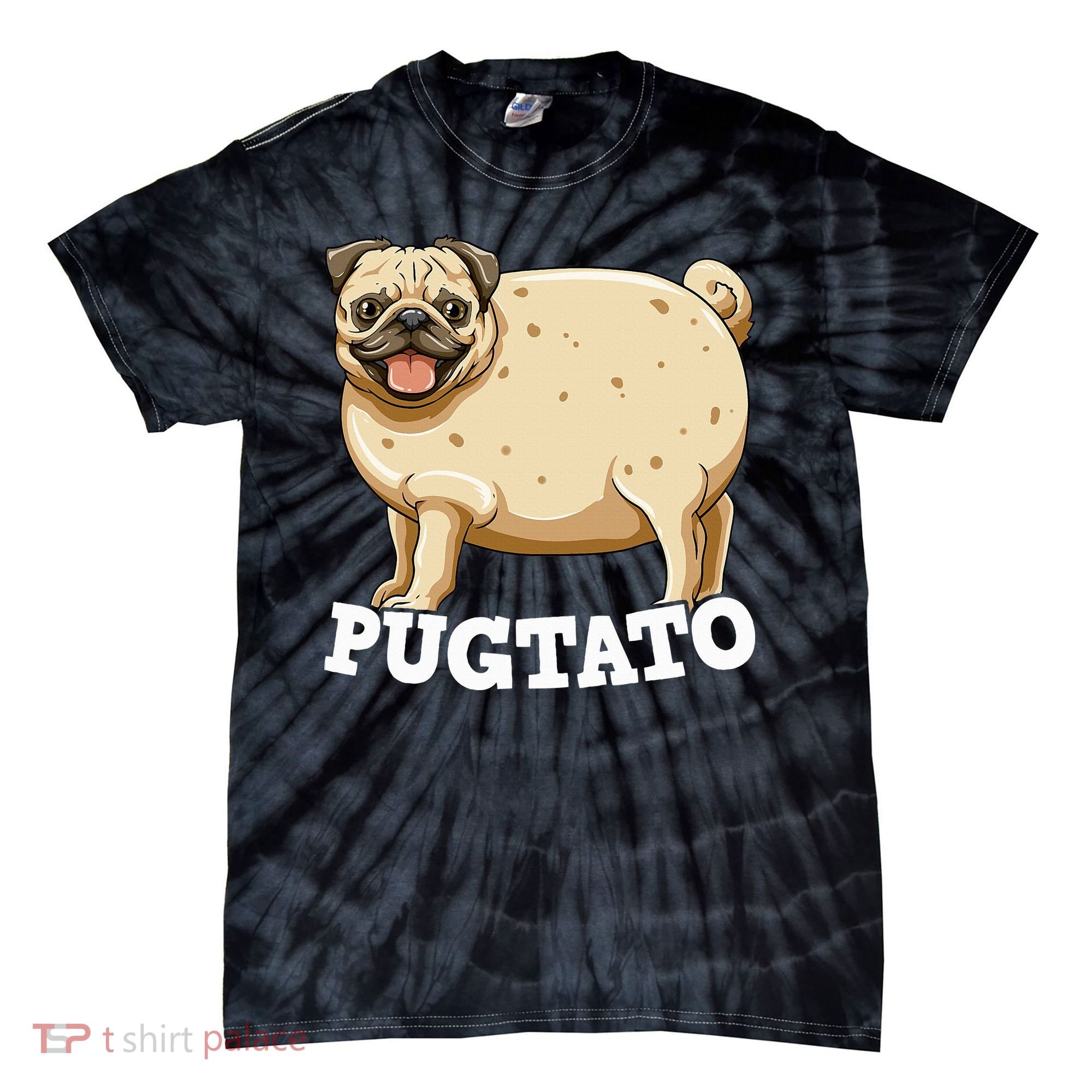 Pugtato Pug Potato Pug Lovers Tie-Dye T-Shirt
