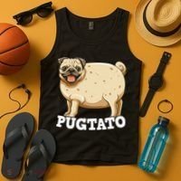 Pugtato Pug Potato Pug Lovers Tank Top thumb 4